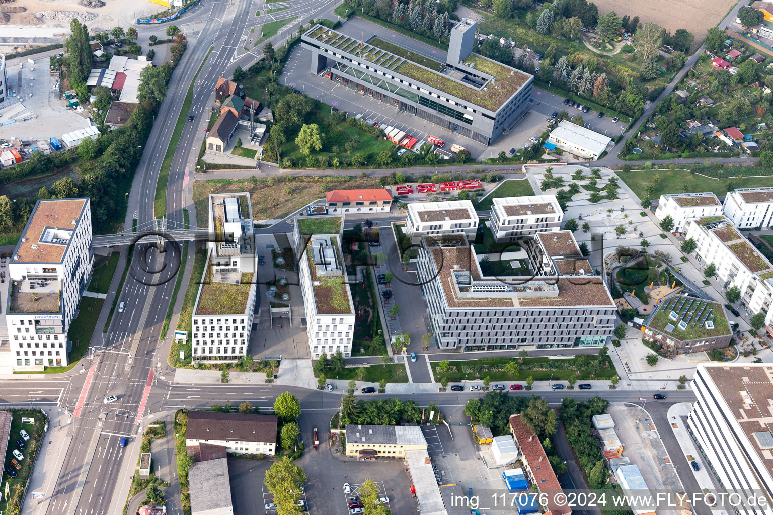 Vue aérienne de Pompiers à le quartier Bahnstadt in Heidelberg dans le département Bade-Wurtemberg, Allemagne