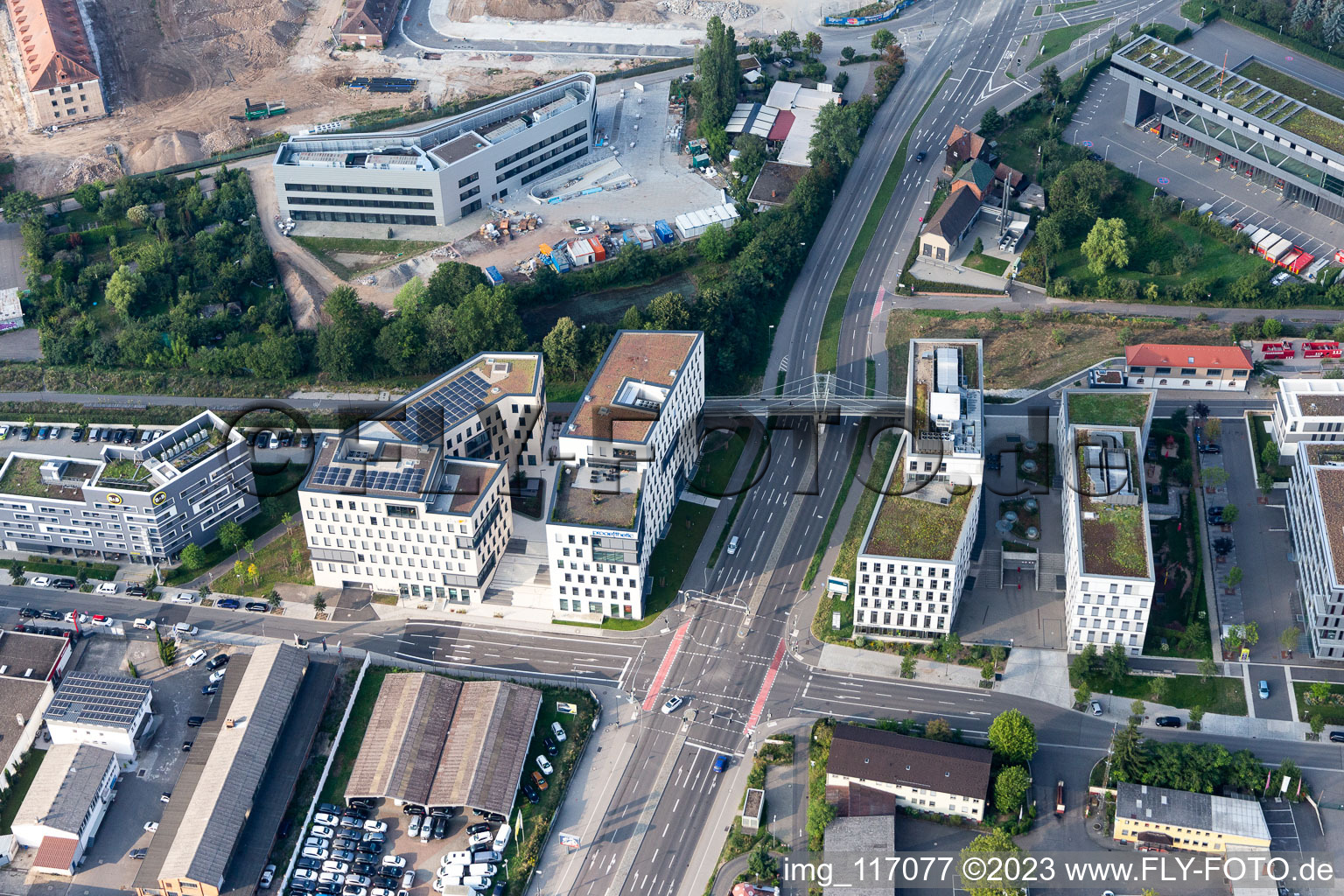 Vue aérienne de Quartier Alte Stadtgärtnerei in Heidelberg dans le département Bade-Wurtemberg, Allemagne