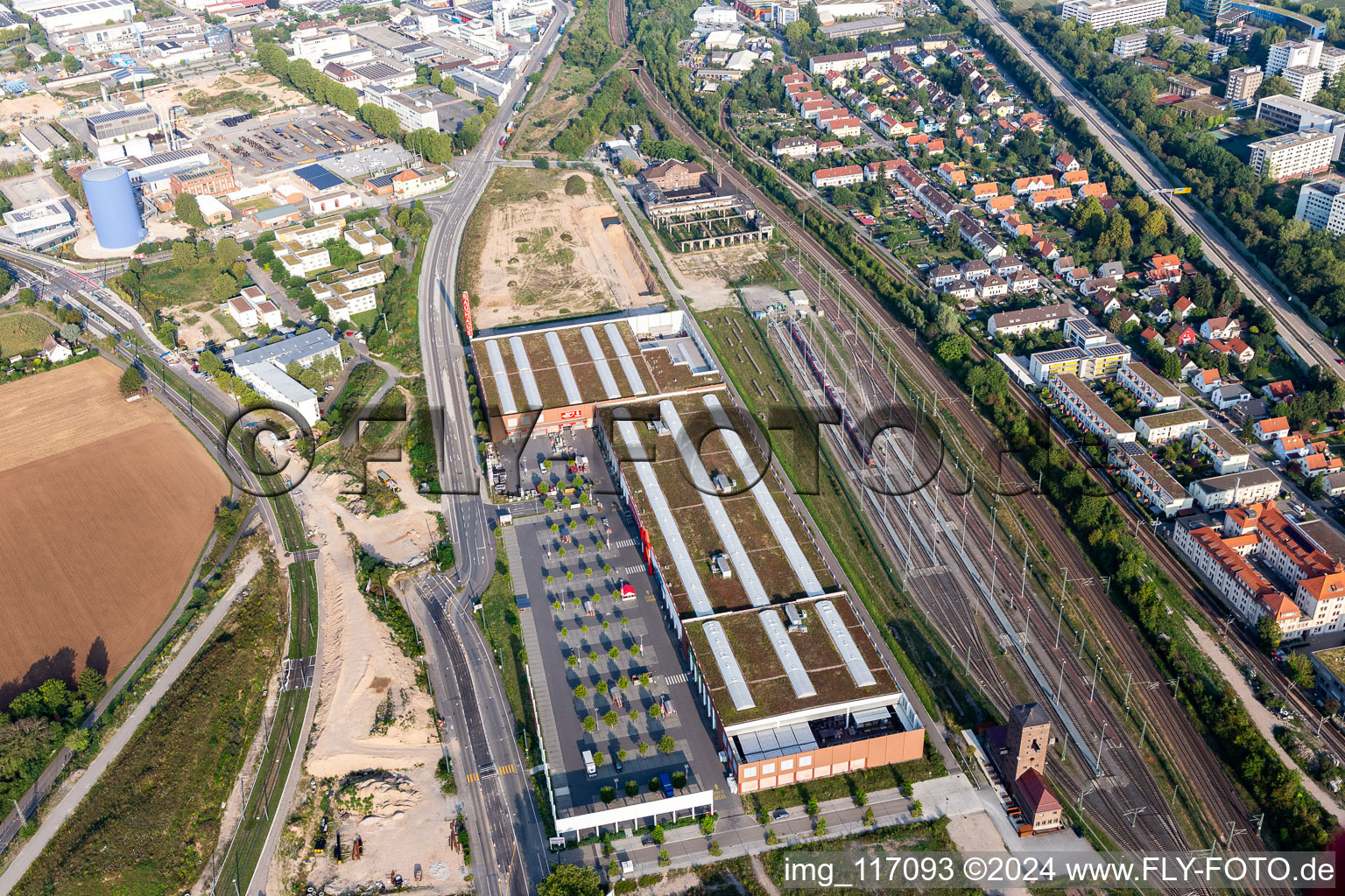 Vue aérienne de Bauhaus Heidelberg à le quartier Bahnstadt in Heidelberg dans le département Bade-Wurtemberg, Allemagne