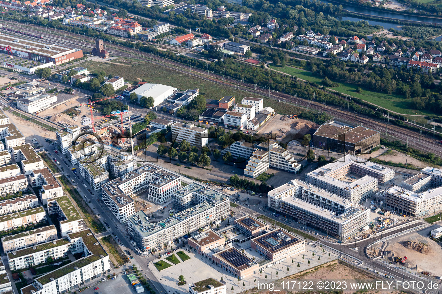Quartier Bahnstadt in Heidelberg dans le département Bade-Wurtemberg, Allemagne d'un drone