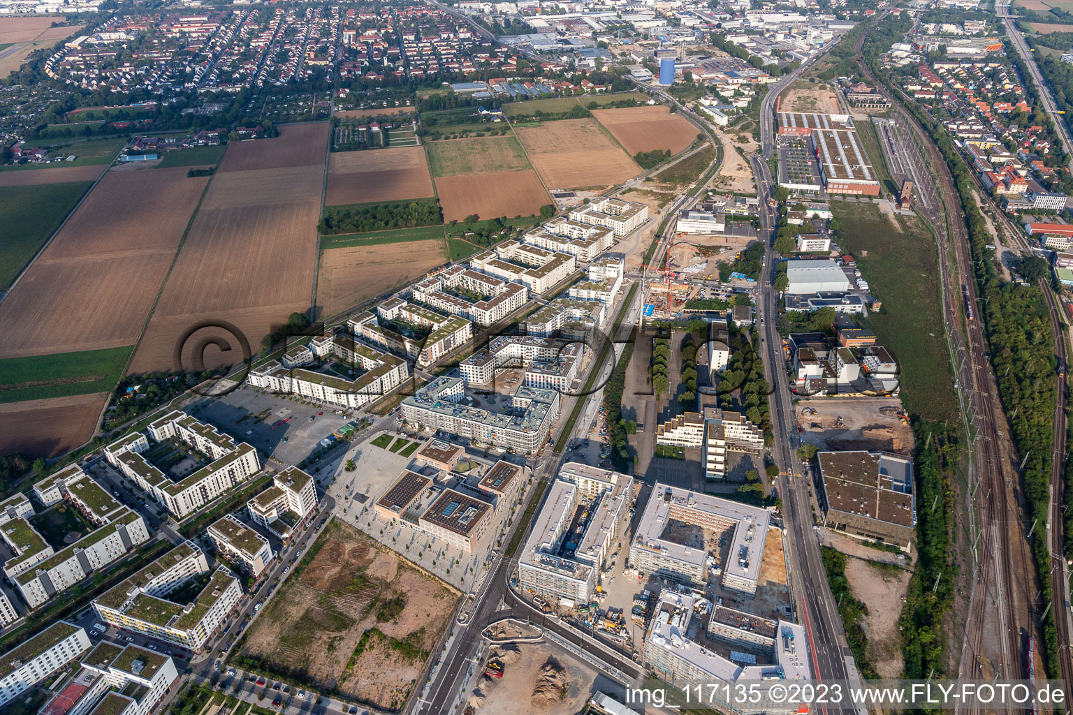 Vue aérienne de Quartier Bergheim in Heidelberg dans le département Bade-Wurtemberg, Allemagne