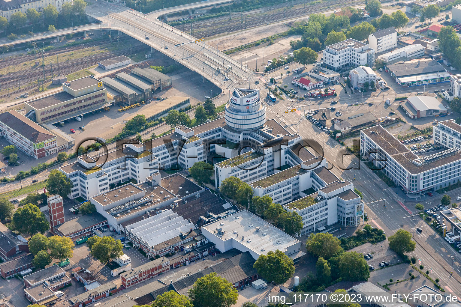 Quartier Bahnstadt in Heidelberg dans le département Bade-Wurtemberg, Allemagne vue d'en haut