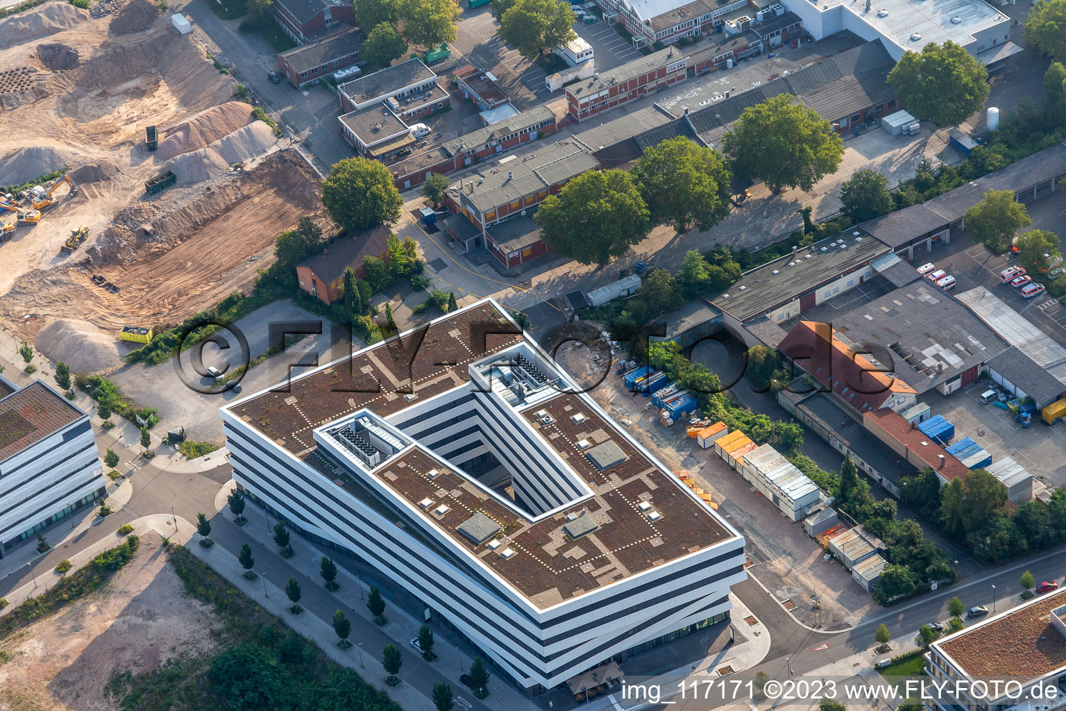 Quartier Bahnstadt in Heidelberg dans le département Bade-Wurtemberg, Allemagne depuis l'avion