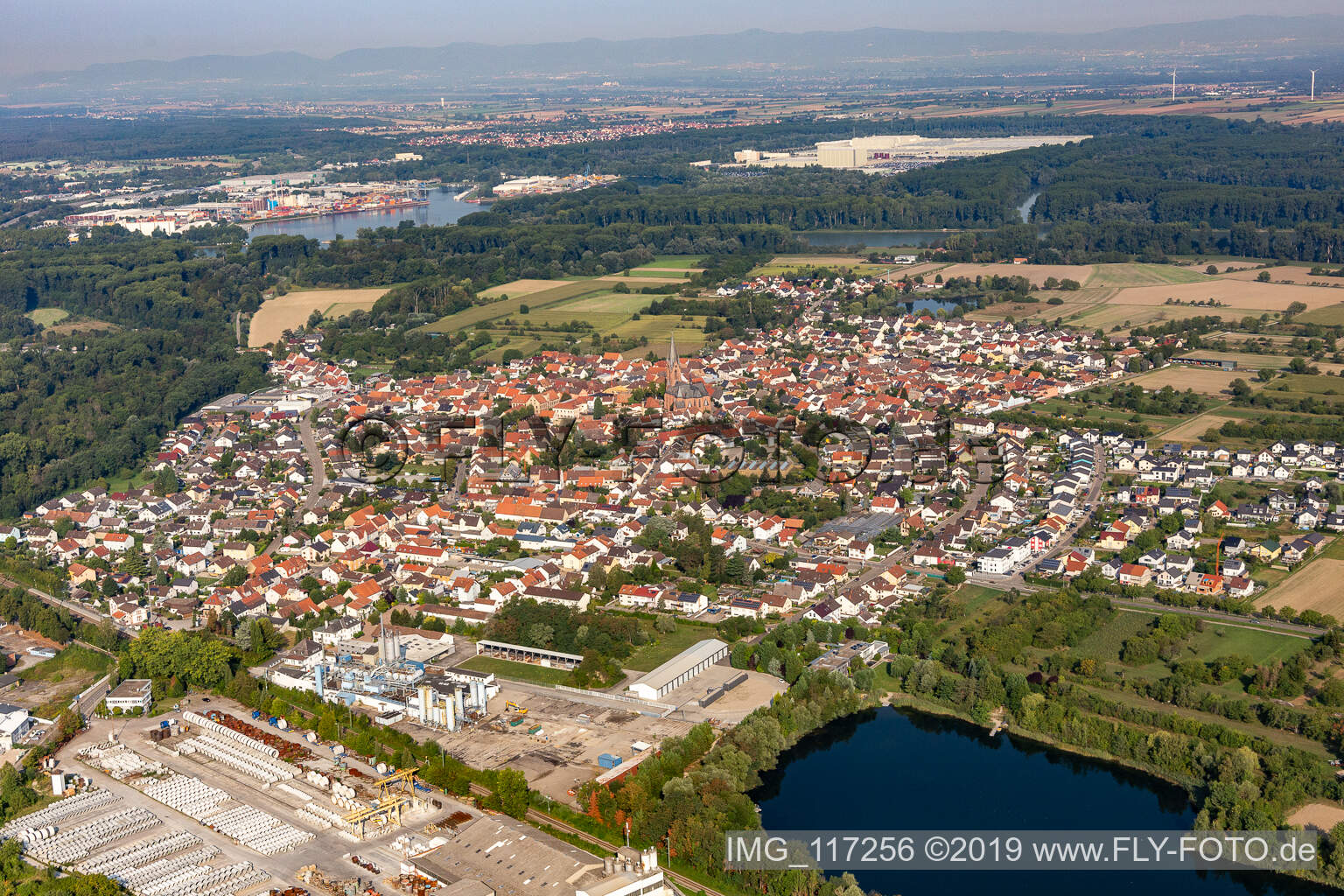 Photographie aérienne de Quartier Rheinsheim in Philippsburg dans le département Bade-Wurtemberg, Allemagne