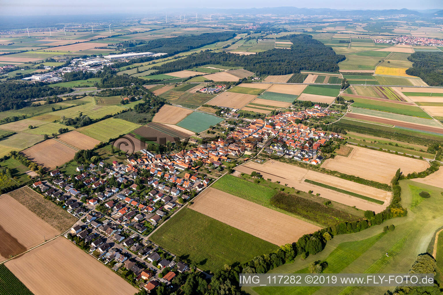 Erlenbach bei Kandel dans le département Rhénanie-Palatinat, Allemagne depuis l'avion