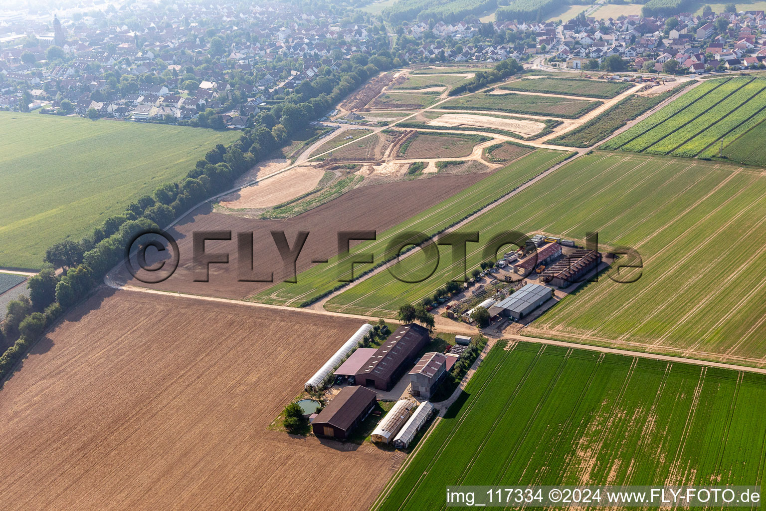 Vue aérienne de Aussiedlerhof à Kandel dans le département Rhénanie-Palatinat, Allemagne