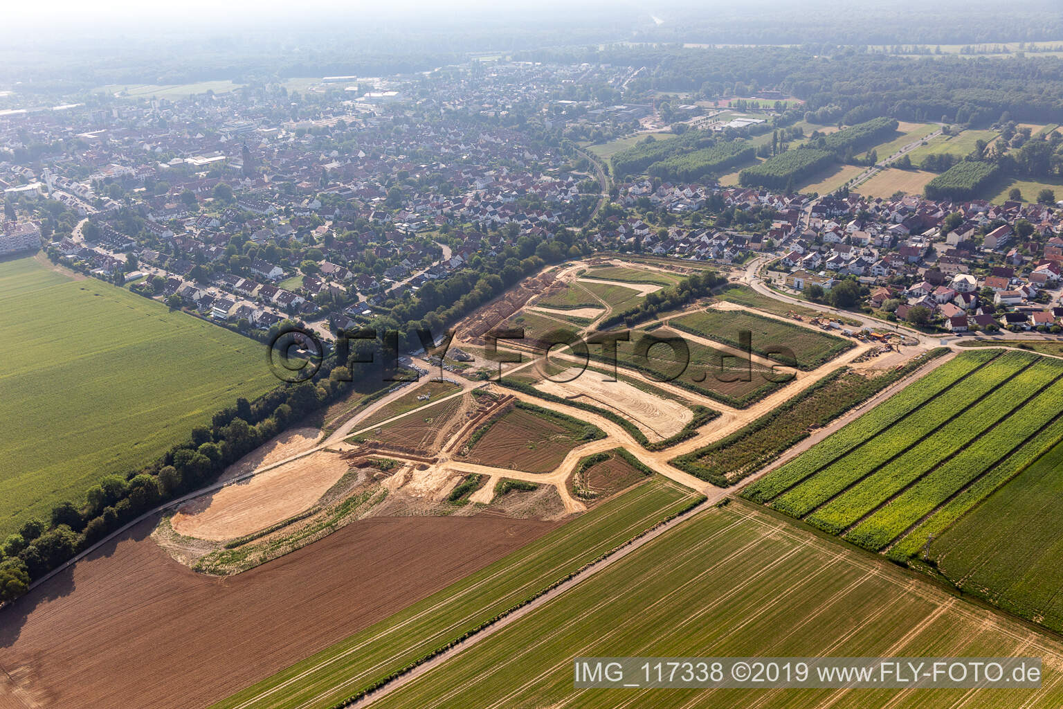 Vue aérienne de Nouvelle zone de développement Développement K2 à Kandel dans le département Rhénanie-Palatinat, Allemagne