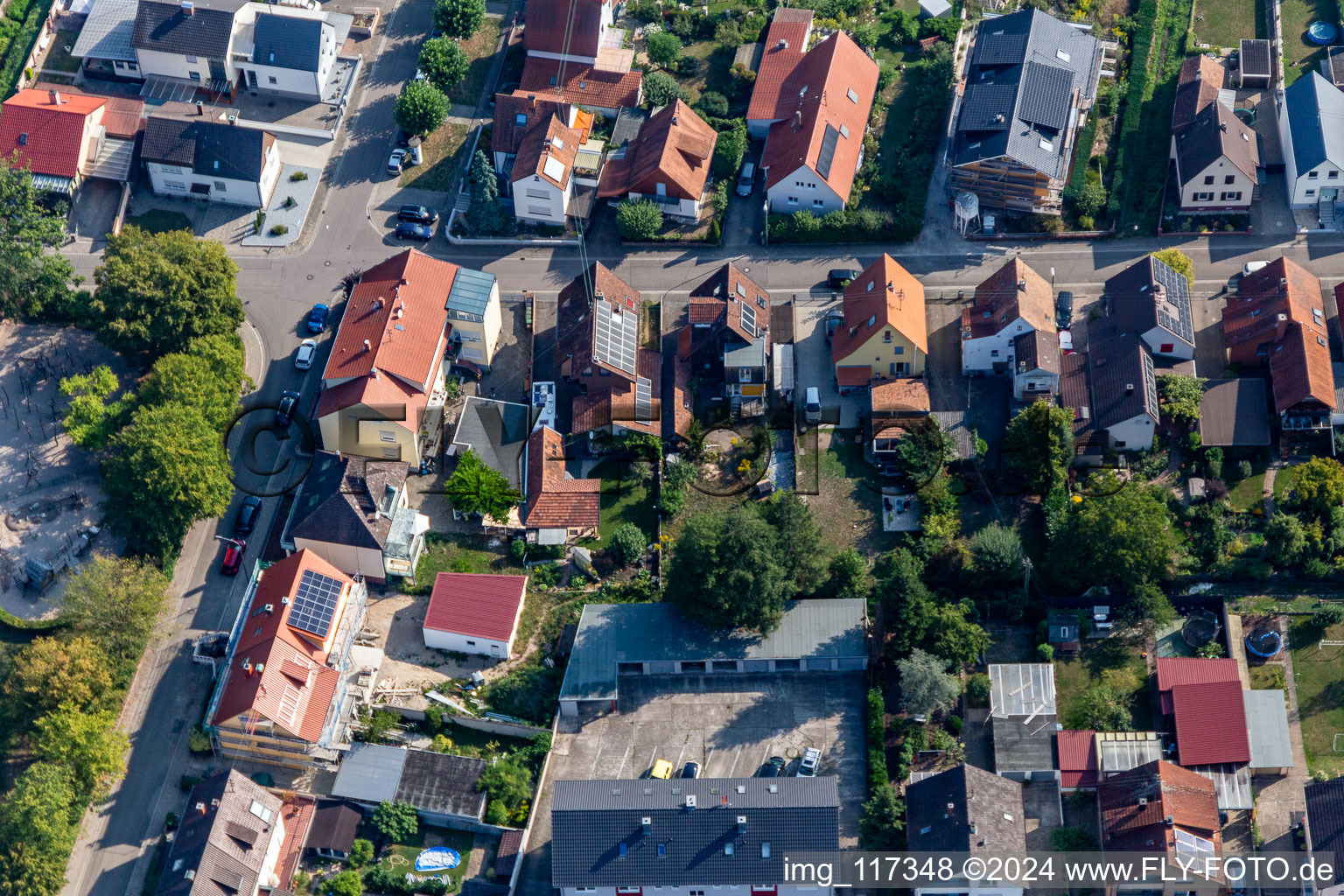 Règlement à Kandel dans le département Rhénanie-Palatinat, Allemagne depuis l'avion