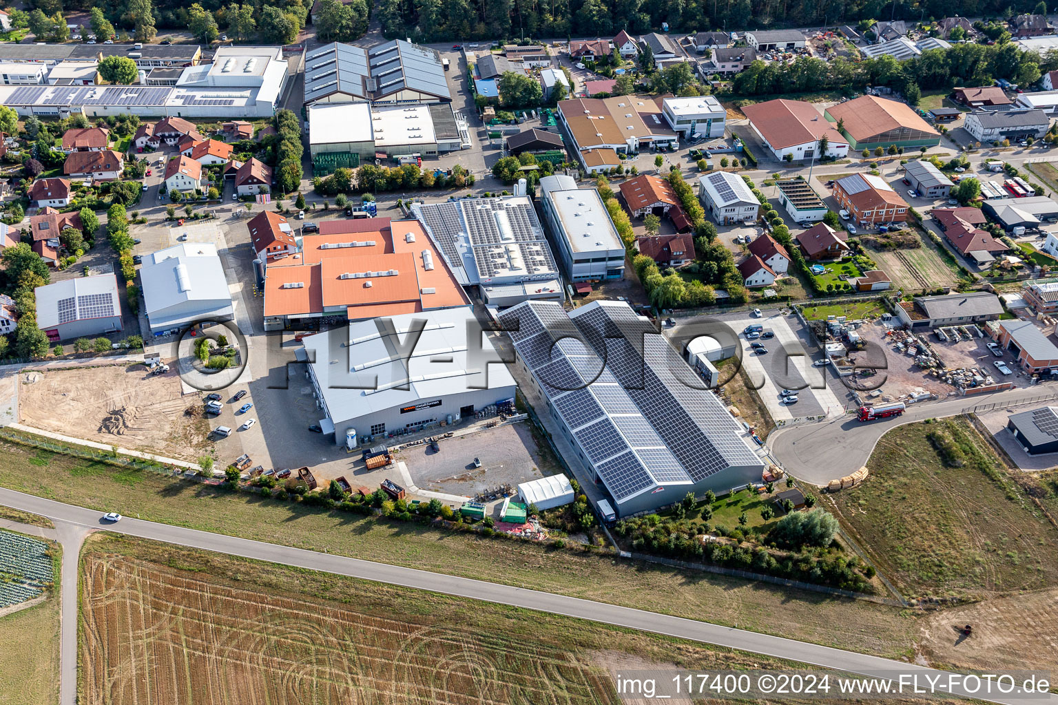 Zone commerciale Im Gereut, HGGS LaserCUT GmbH & Co. KG à Hatzenbühl dans le département Rhénanie-Palatinat, Allemagne depuis l'avion