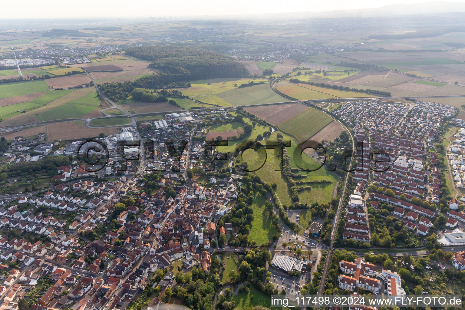 Vue aérienne de Nidderau dans le département Hesse, Allemagne