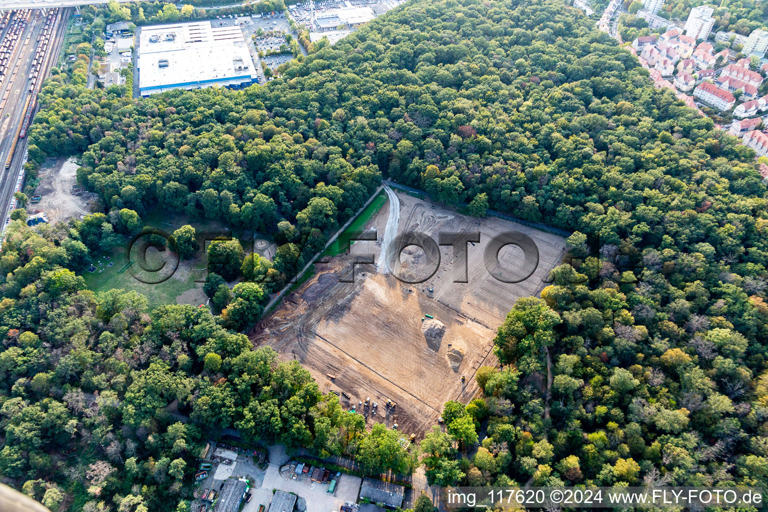 Vue aérienne de Quartier Riederwald in Frankfurt am Main dans le département Hesse, Allemagne