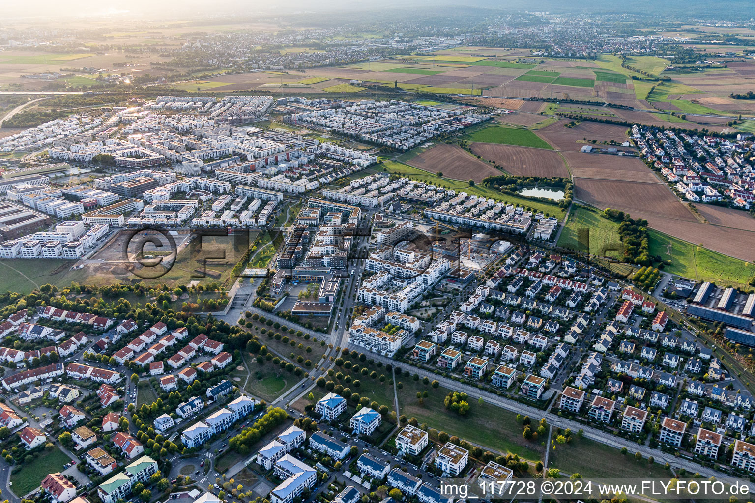 Quartier Niederursel in Frankfurt am Main dans le département Hesse, Allemagne d'en haut