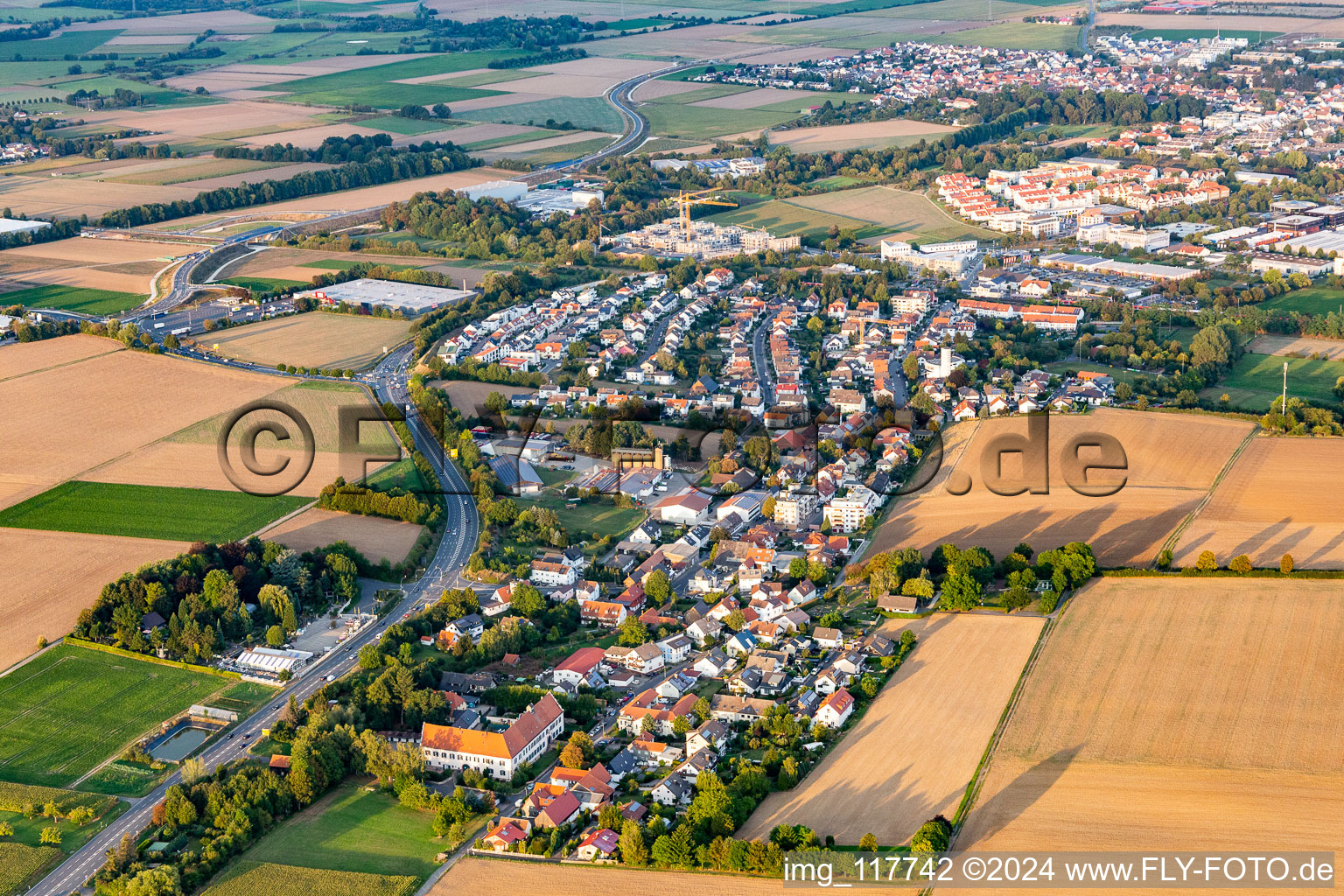 Vue aérienne de Quartier Kloppenheim in Karben dans le département Hesse, Allemagne