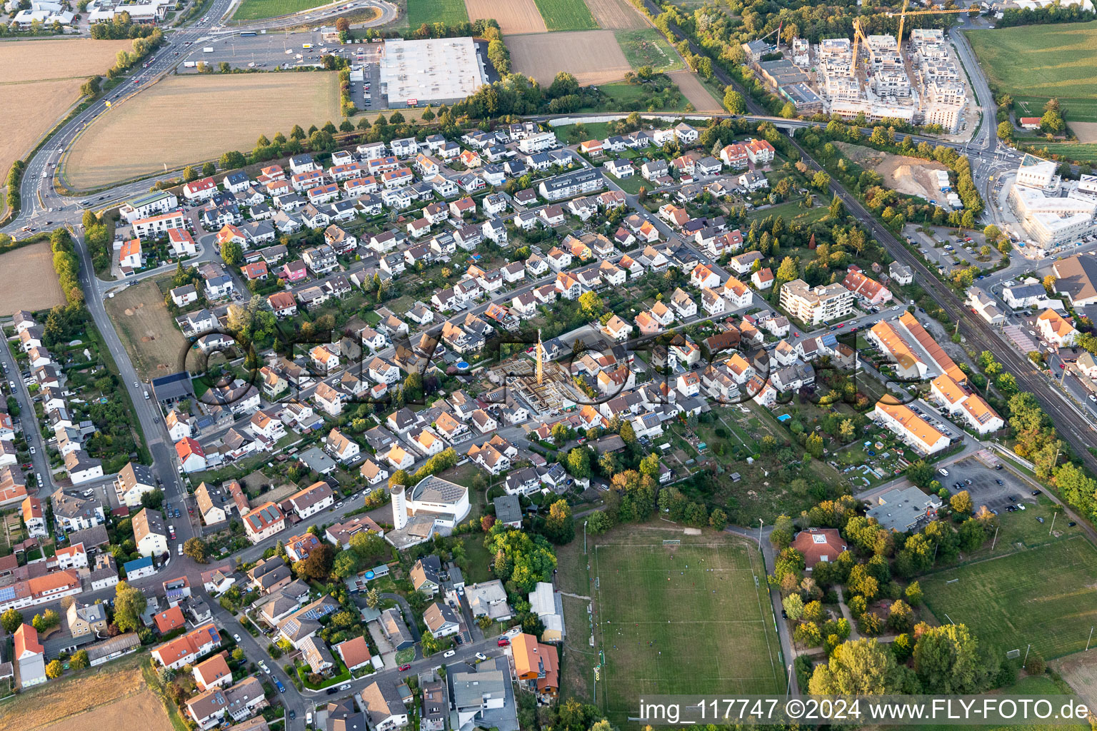 Vue aérienne de Quartier Kloppenheim in Karben dans le département Hesse, Allemagne