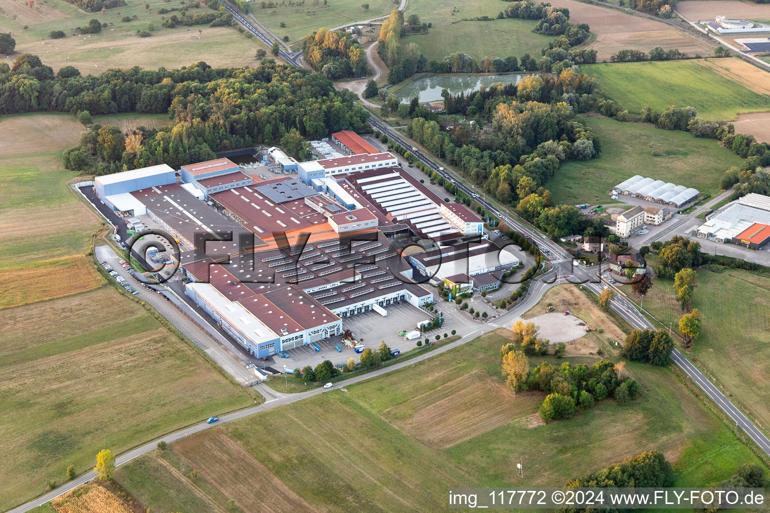 Vue aérienne de Tryba à Gundershoffen dans le département Bas Rhin, France