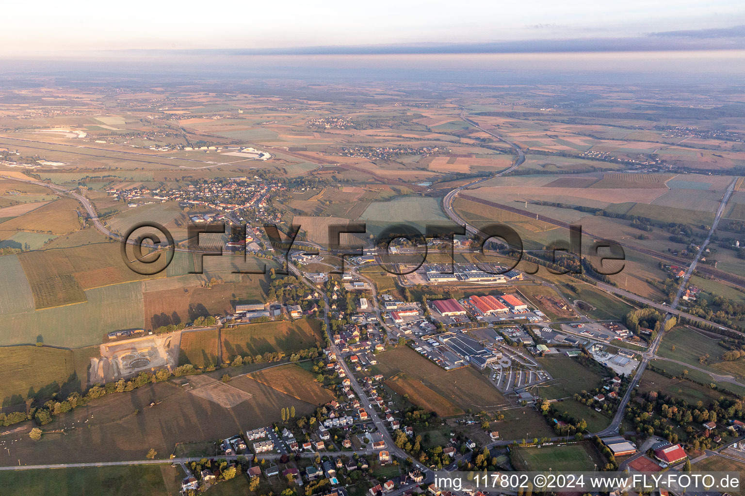 Vue oblique de Phalsbourg dans le département Moselle, France