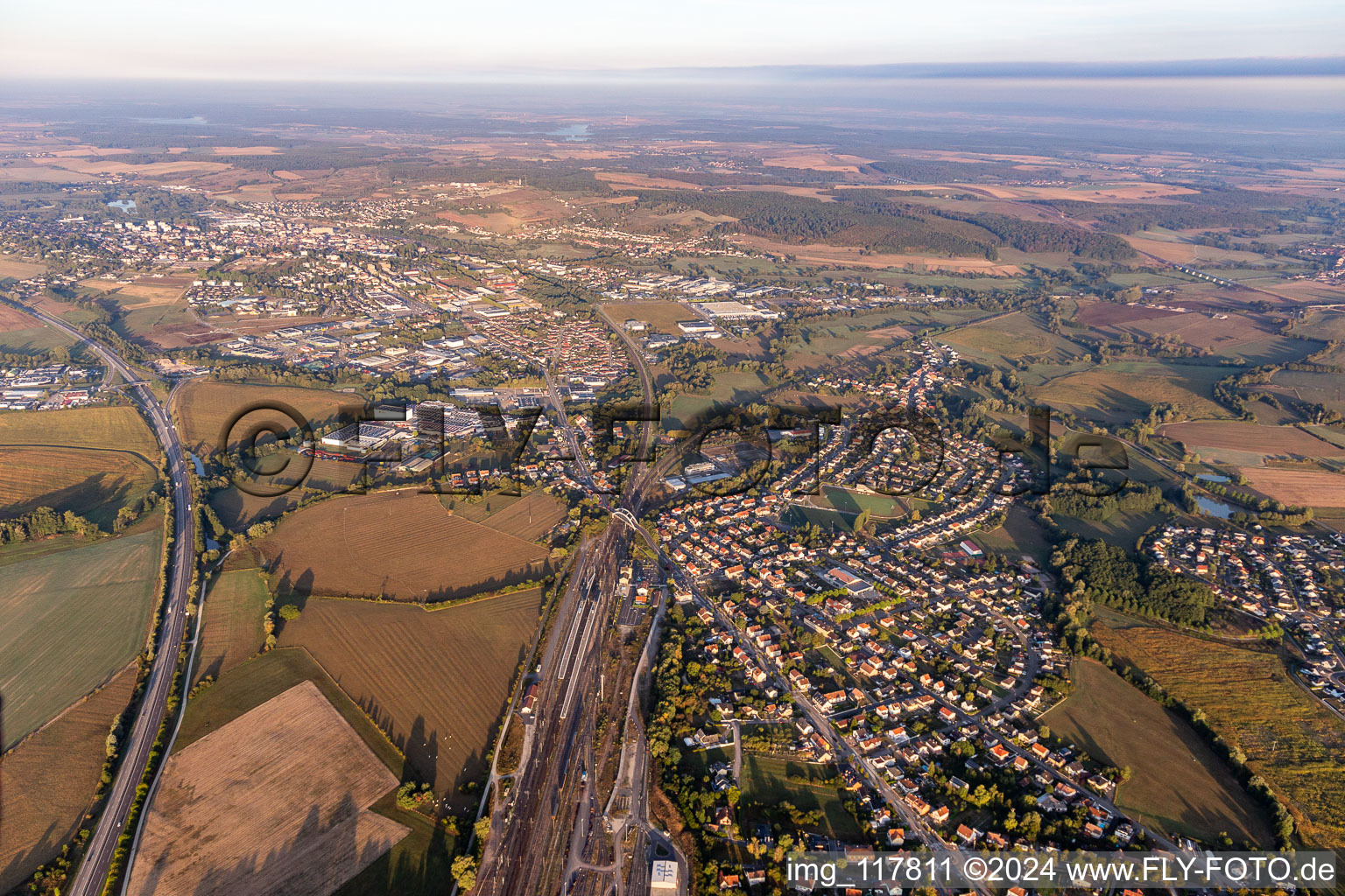 Vue aérienne de Réding dans le département Moselle, France