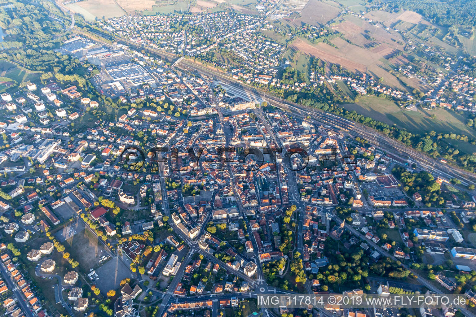 Vue aérienne de Sarrebourg dans le département Moselle, France