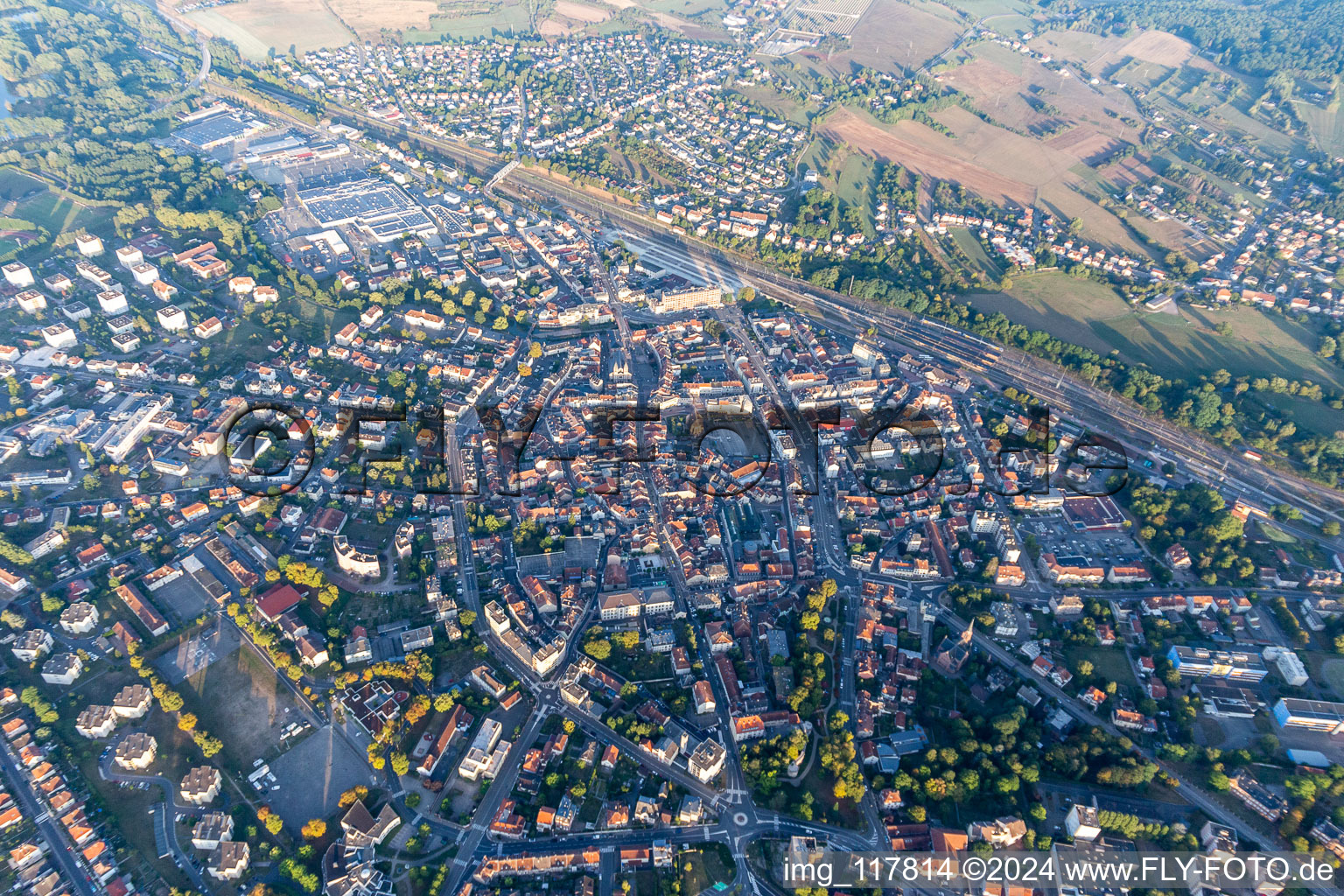 Vue aérienne de Sarrebourg dans le département Moselle, France