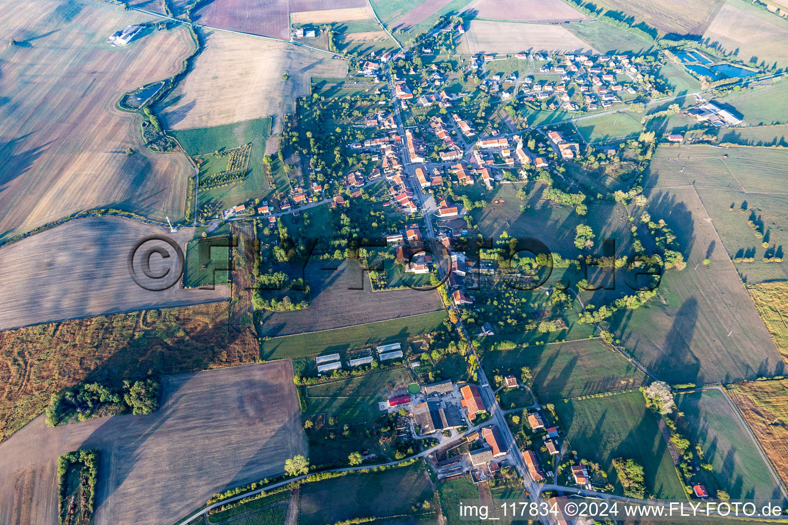 Vue aérienne de Maizières-lès-Vic dans le département Moselle, France