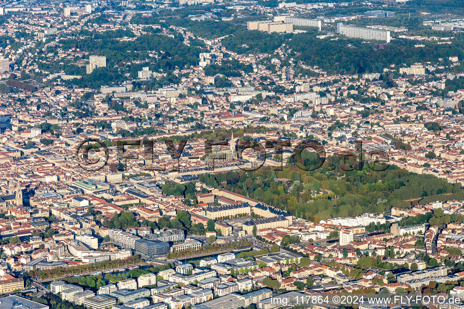 Vue aérienne de Parc de la Pépinière à Nancy dans le département Meurthe et Moselle, France