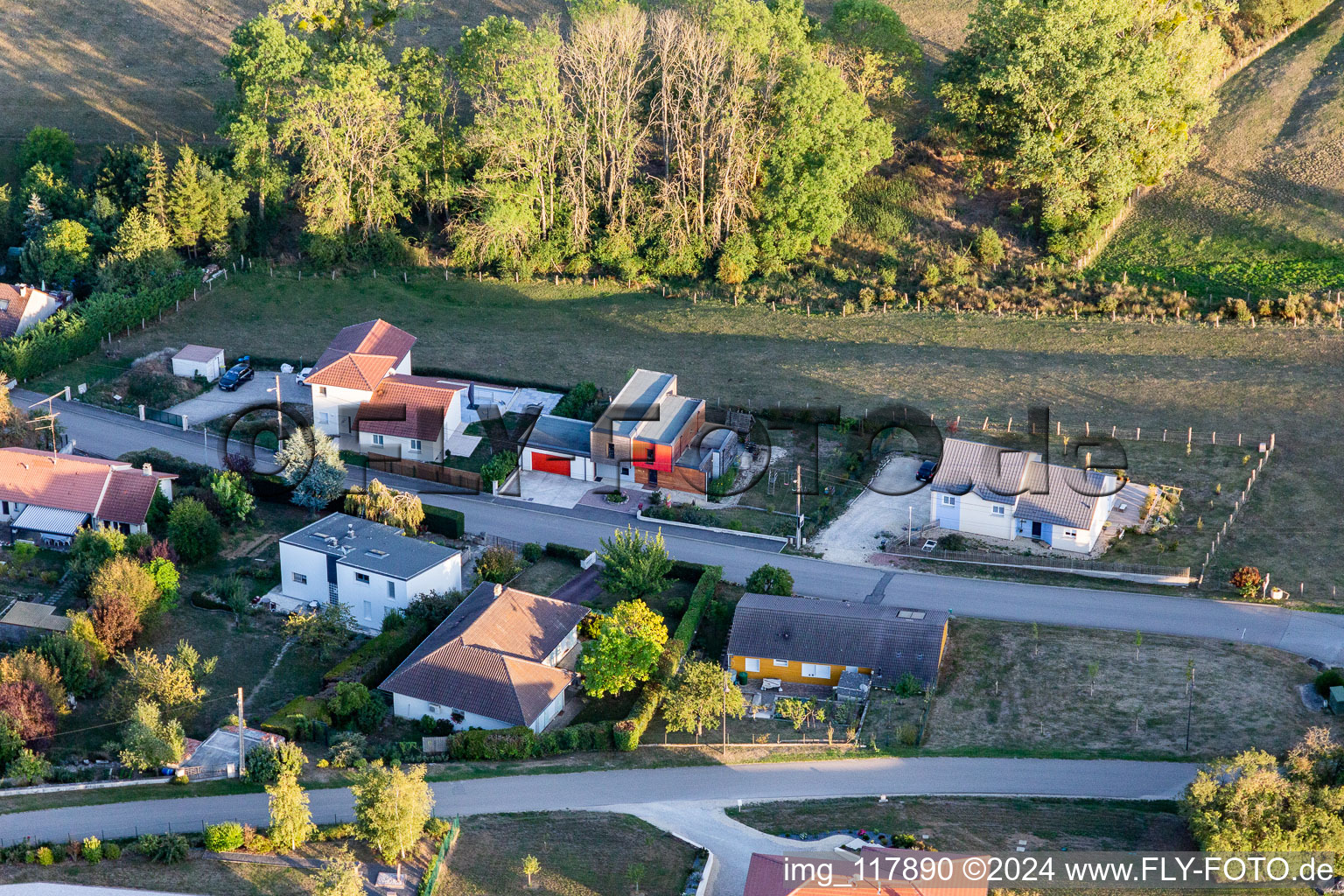 Vue aérienne de Pierreville dans le département Meurthe et Moselle, France