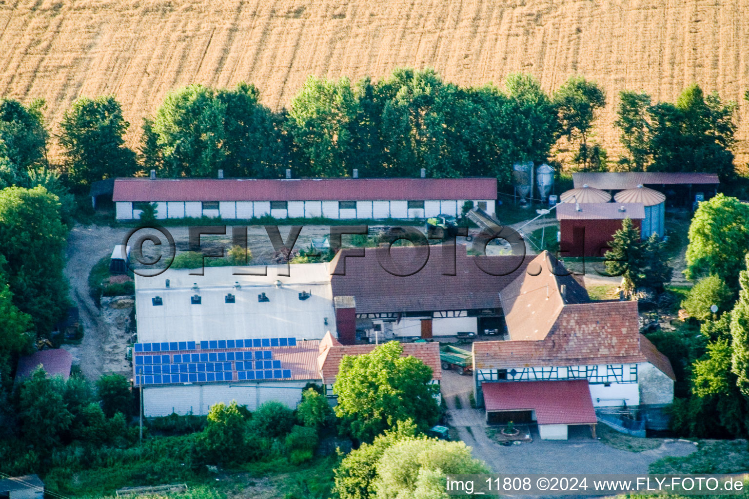 À Erlenbach, Leistenmühle à Kandel dans le département Rhénanie-Palatinat, Allemagne du point de vue du drone