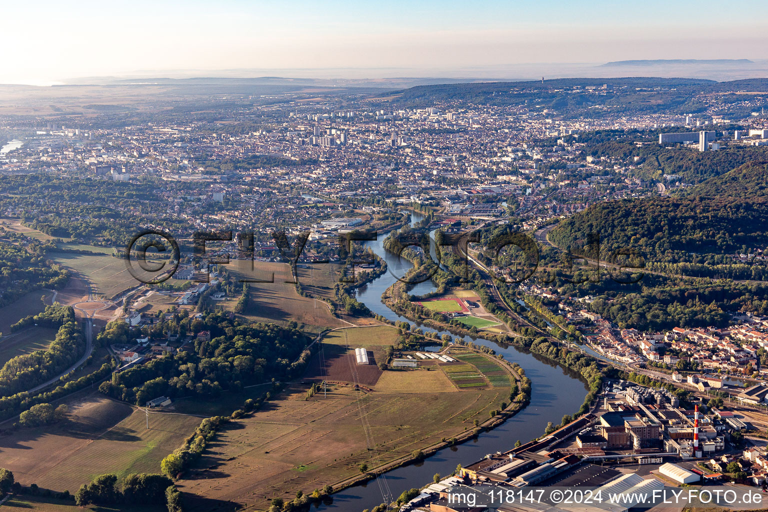 Vue aérienne de Du nord à Nancy dans le département Meurthe et Moselle, France