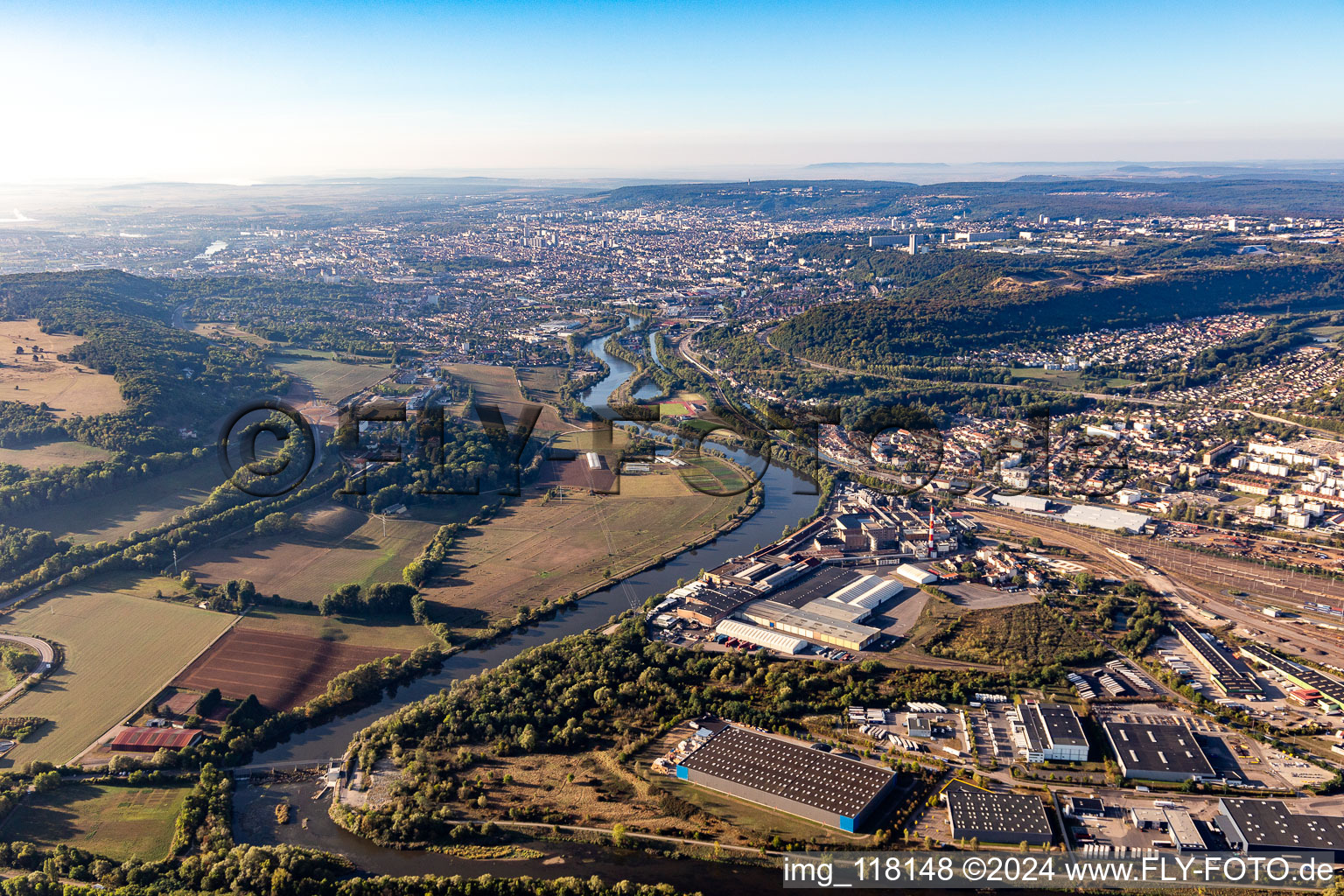 Vue aérienne de Conversion de puissance GE à Champigneulles dans le département Meurthe et Moselle, France