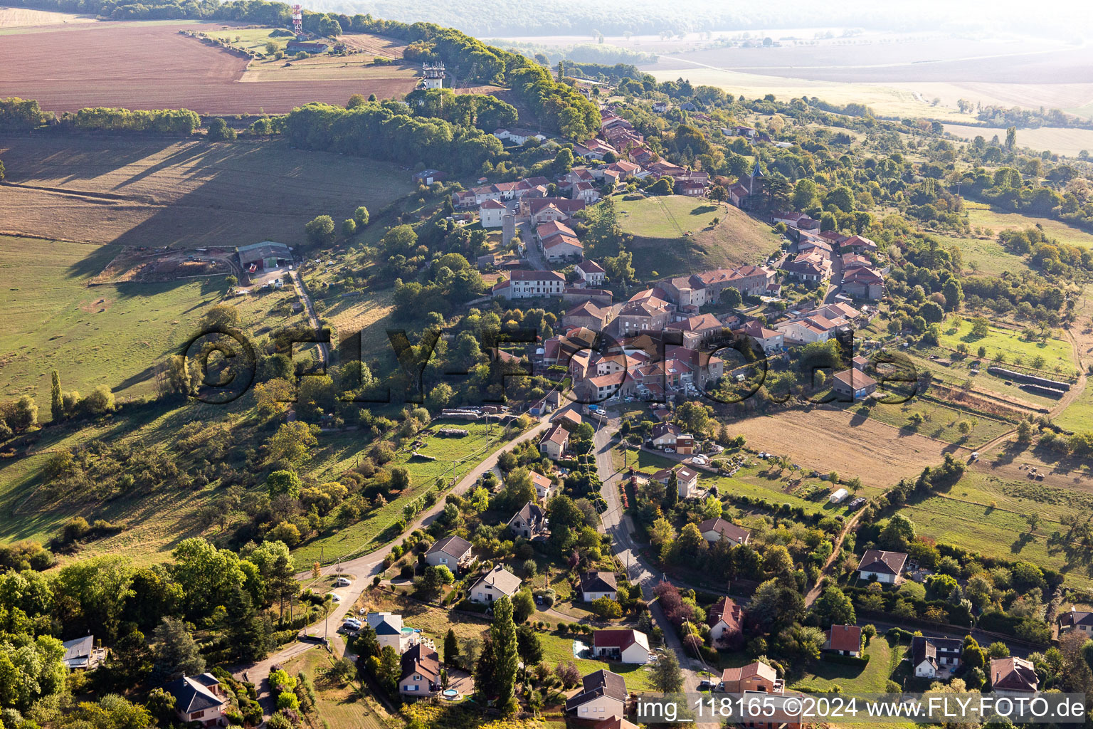 Vue aérienne de Amance dans le département Meurthe et Moselle, France