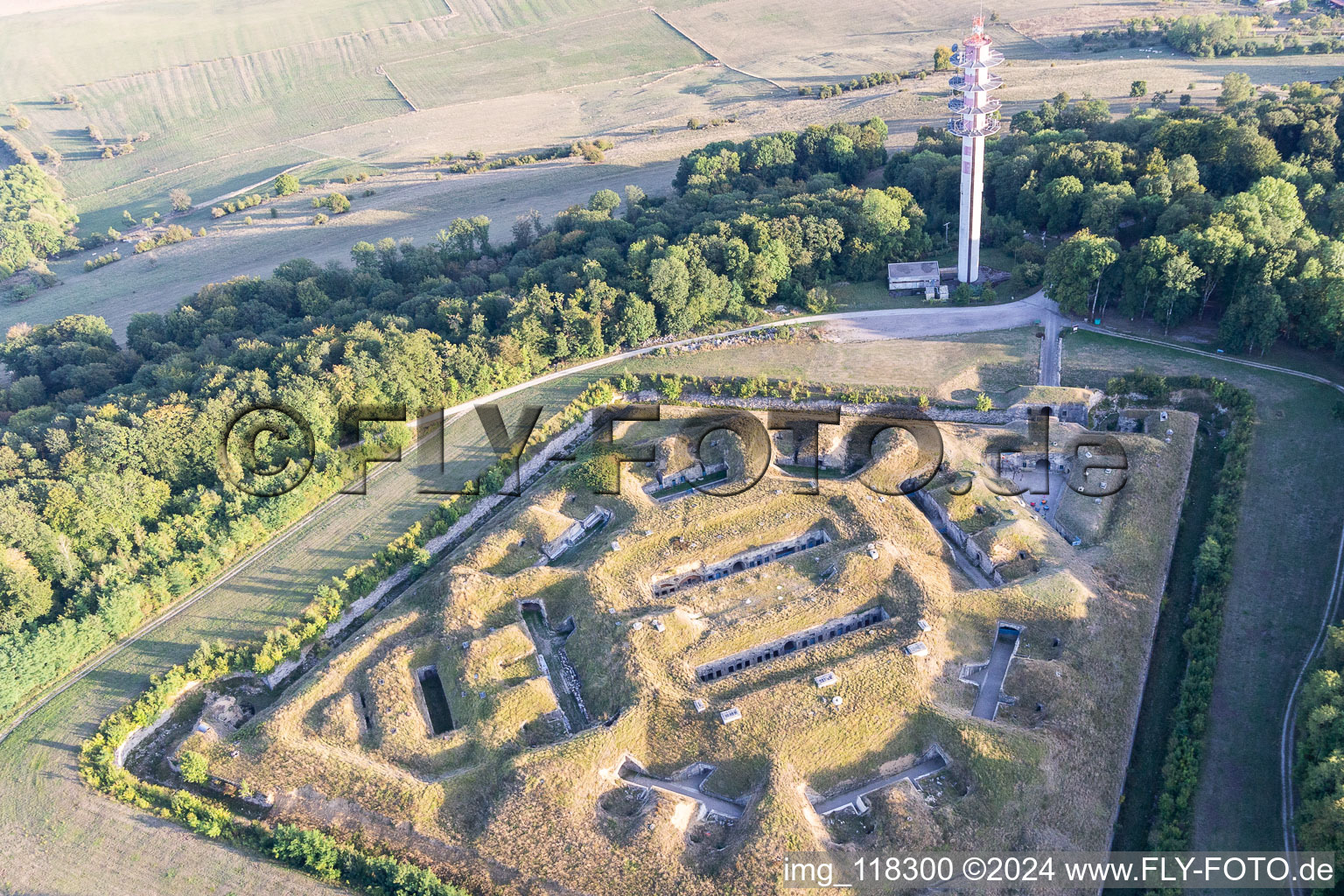 Vue oblique de Fort de Bourlémont à Mont-lès-Neufchâteau dans le département Vosges, France