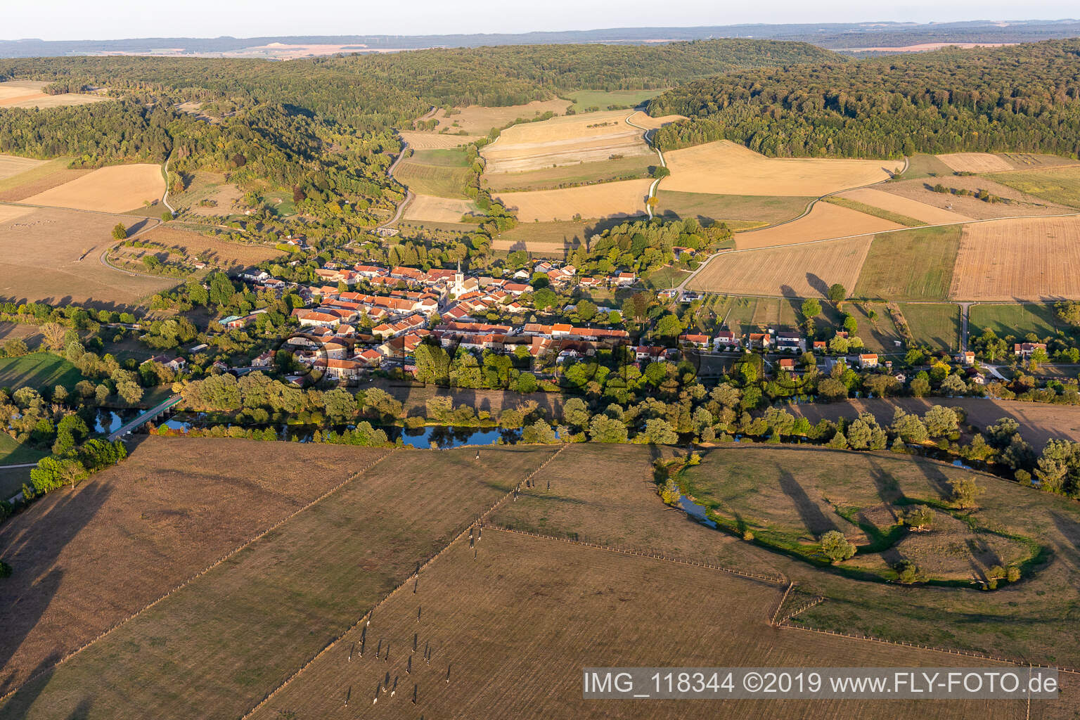 Photographie aérienne de Maxey-sur-Meuse dans le département Vosges, France