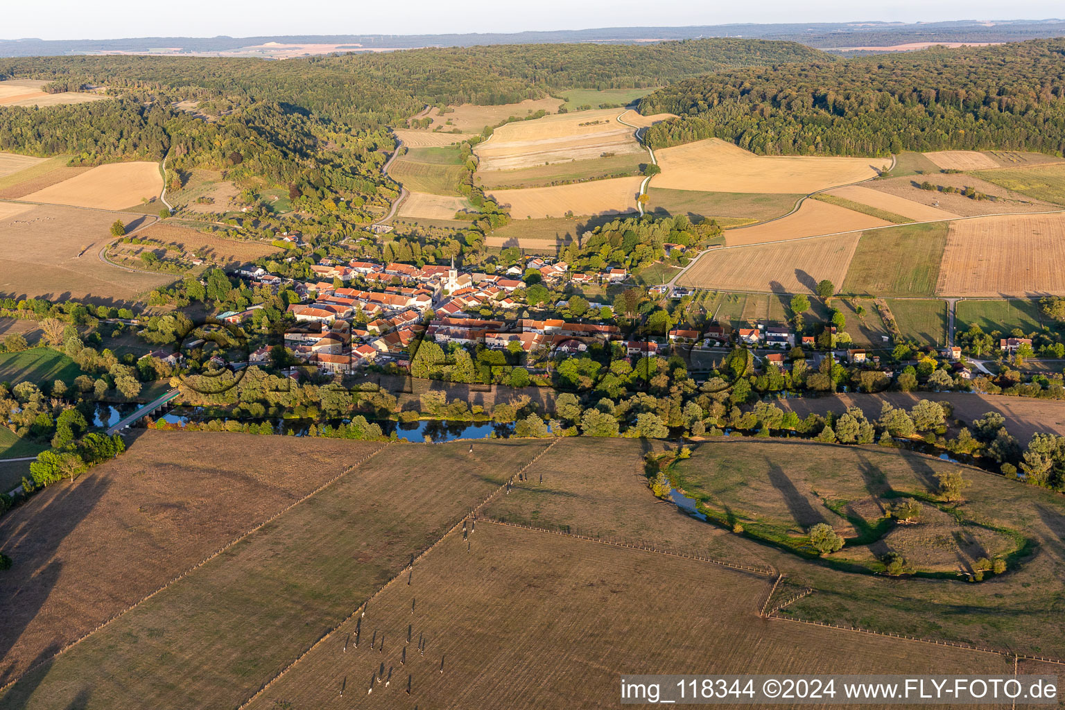 Photographie aérienne de Maxey-sur-Meuse dans le département Vosges, France