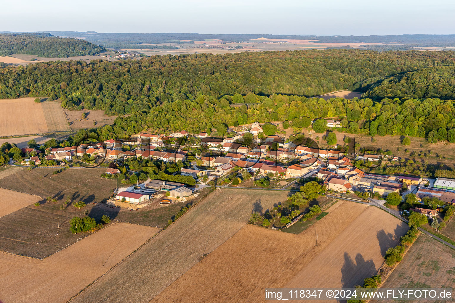 Vue aérienne de Brixey-aux-Chanoines dans le département Meuse, France