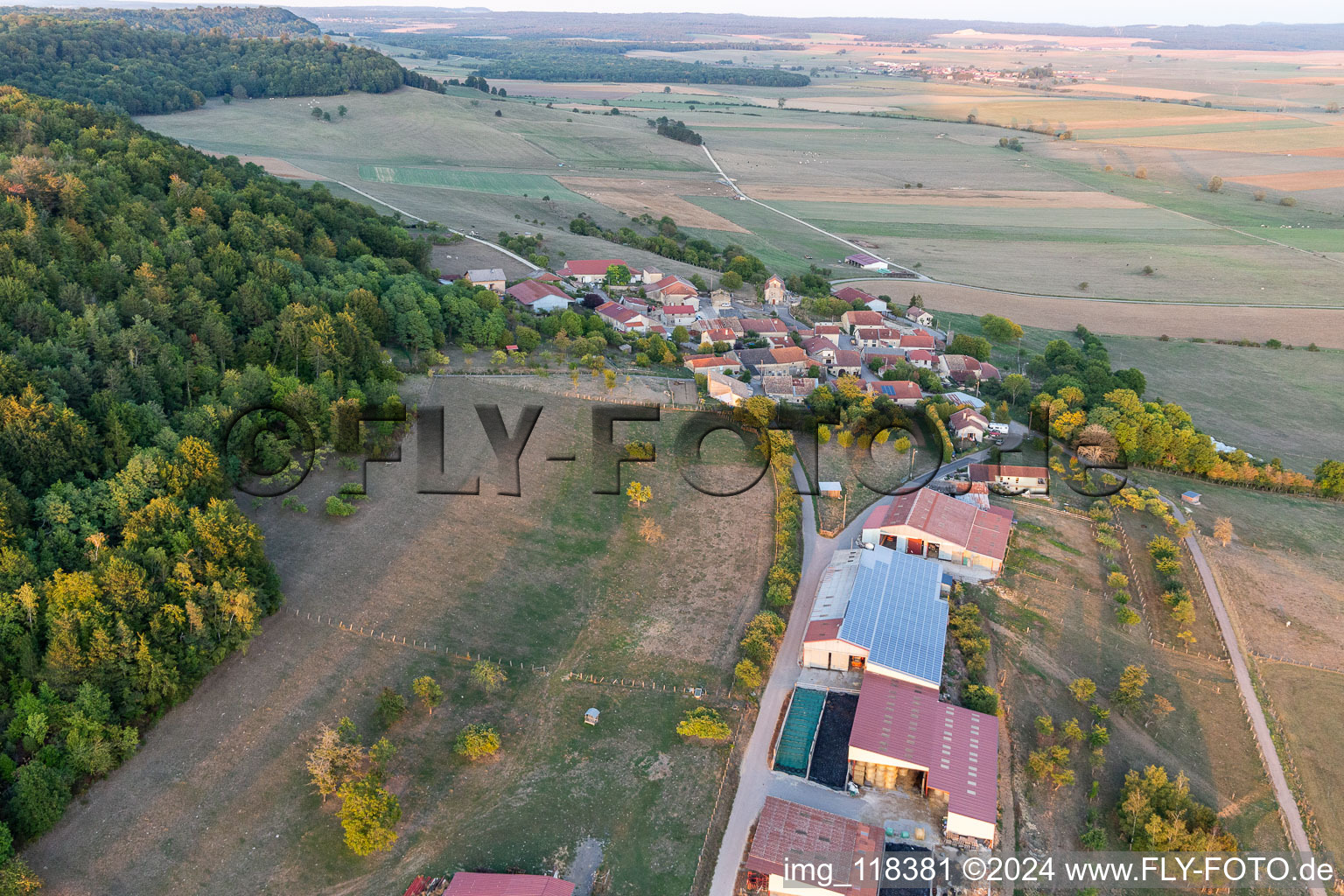 Vue aérienne de Clérey-la-Côte dans le département Vosges, France