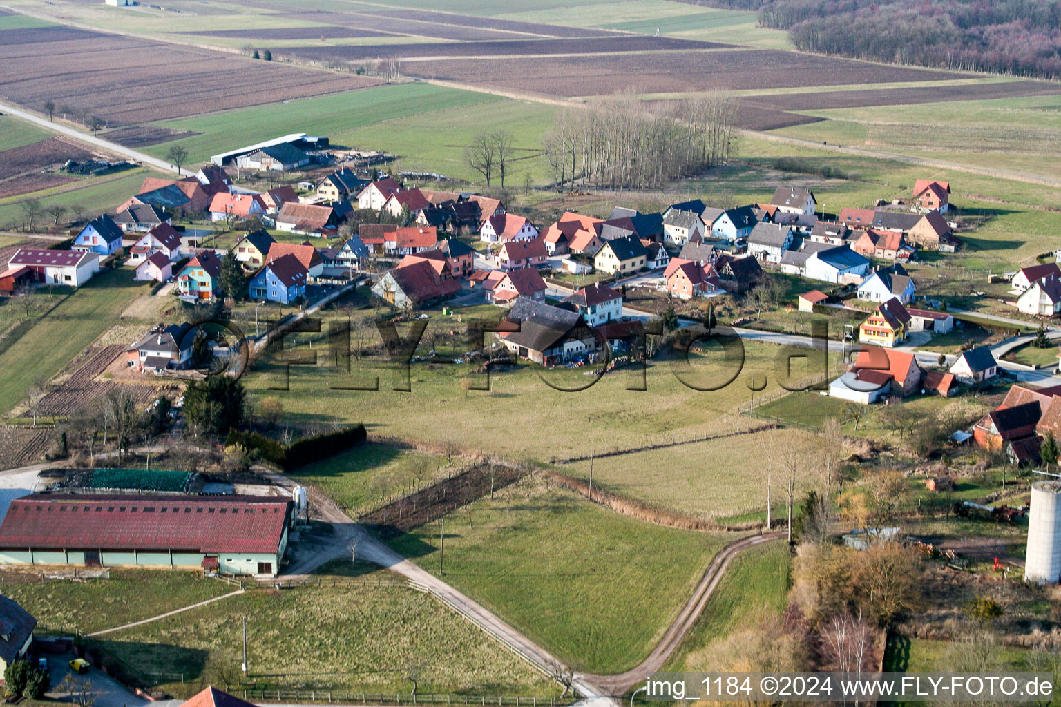 Salmbach dans le département Bas Rhin, France hors des airs