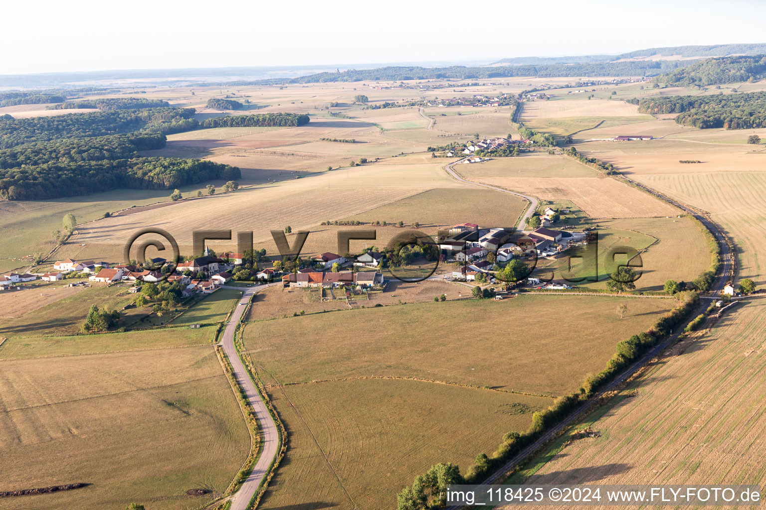 Vue aérienne de Longchamp-sous-Châtenois dans le département Vosges, France