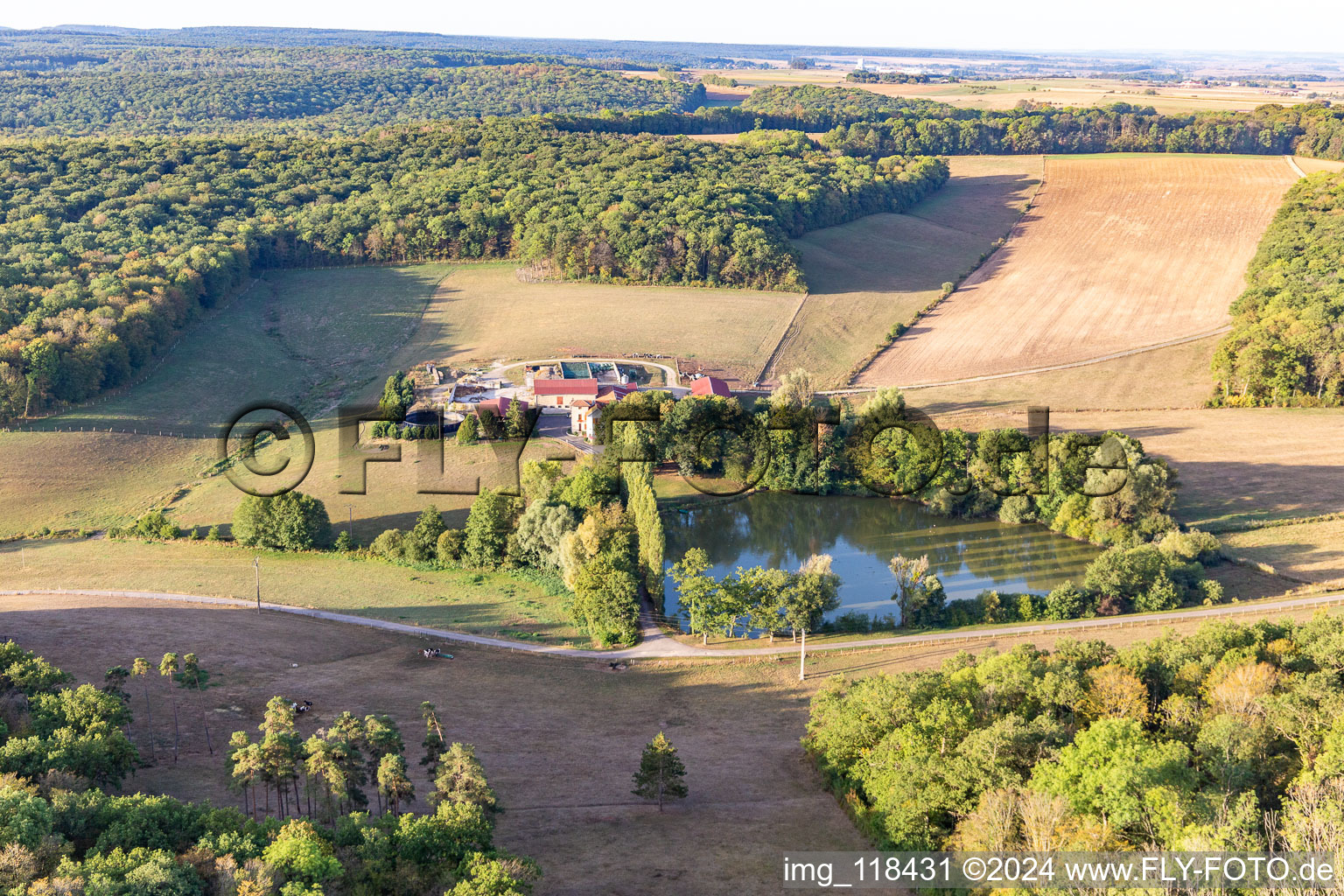 Vue aérienne de Dombrot-sur-Vair dans le département Vosges, France