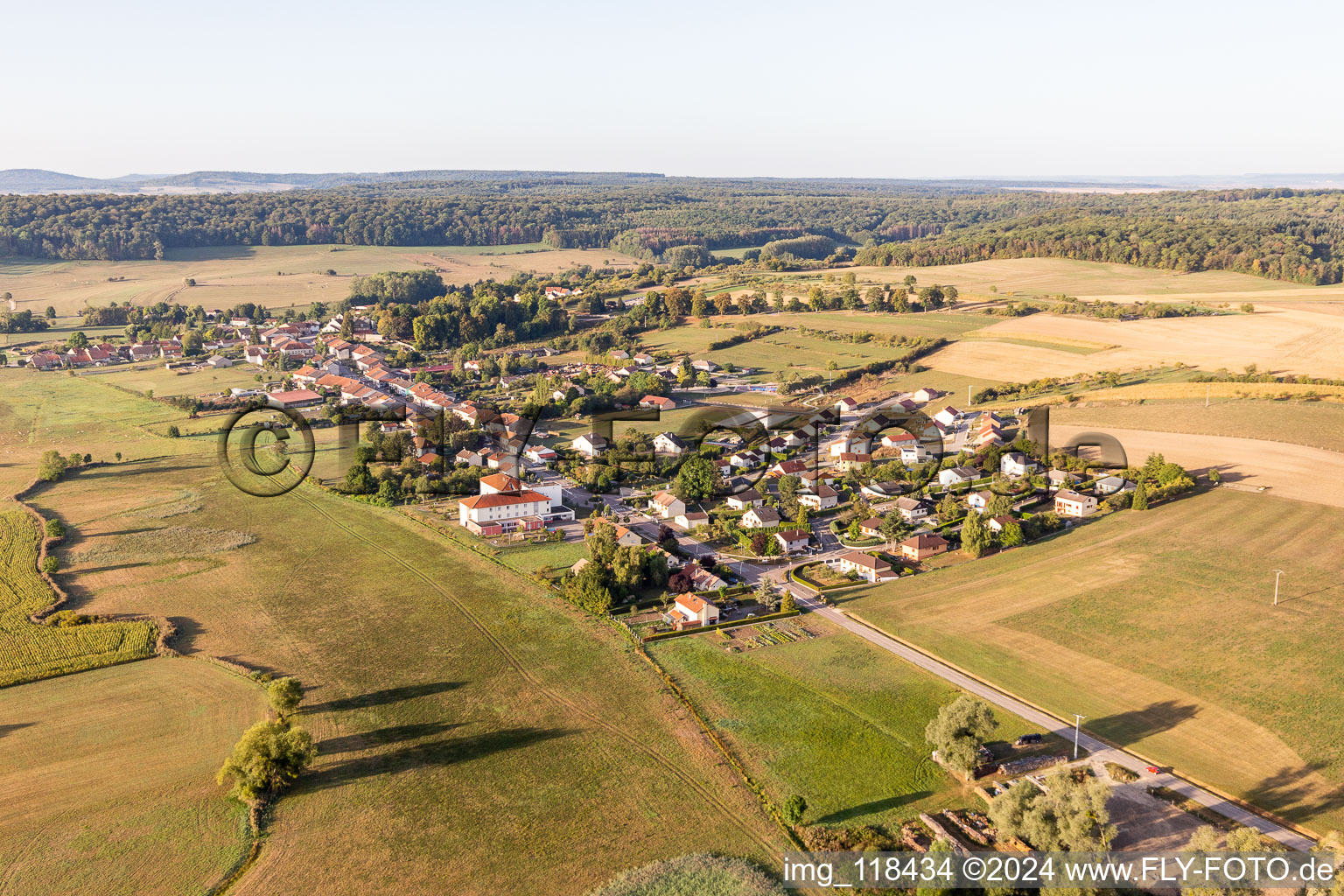 Vue aérienne de Mandres-sur-Vair dans le département Vosges, France