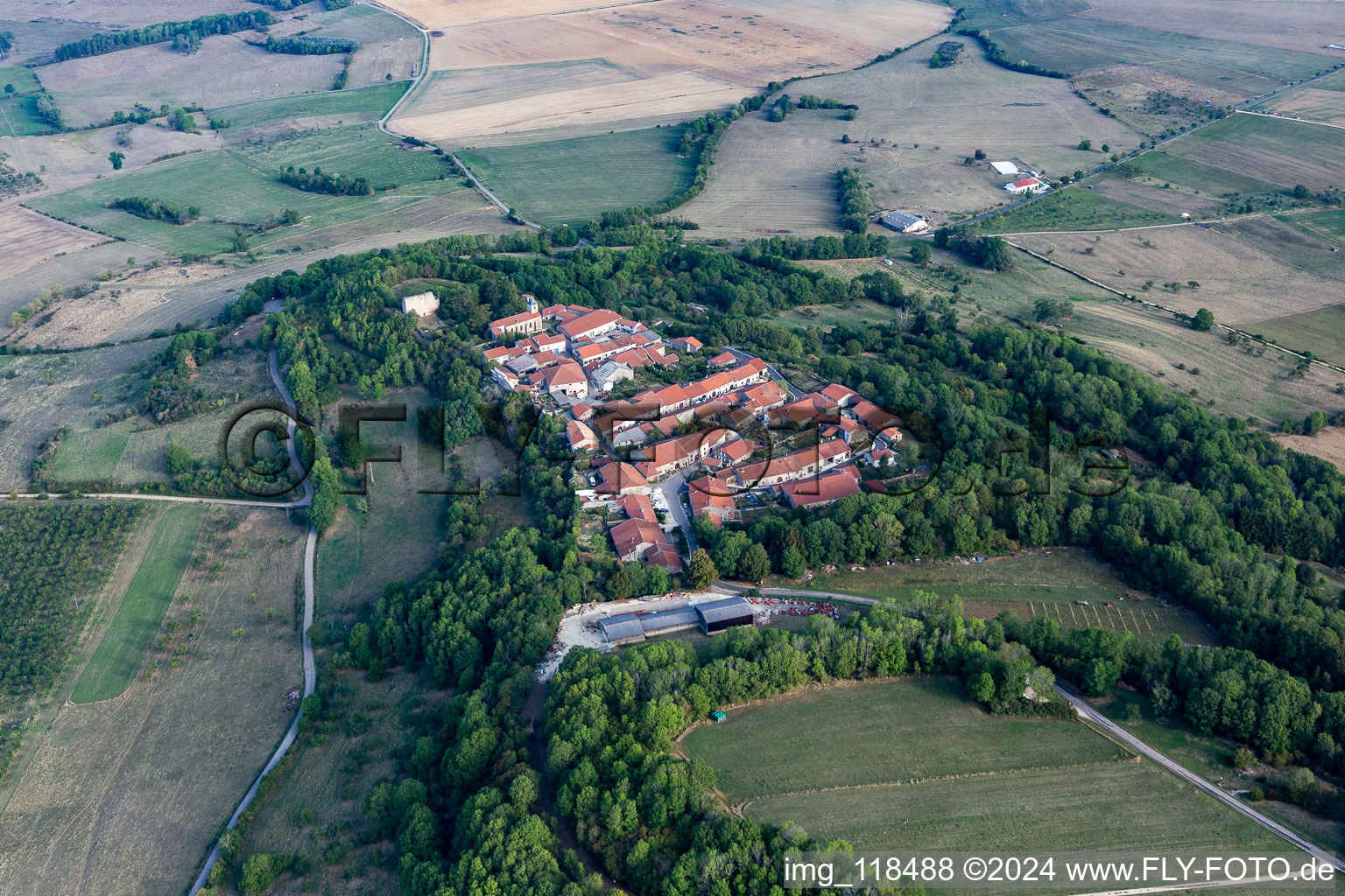 Vue aérienne de Vaudémont dans le département Meurthe et Moselle, France