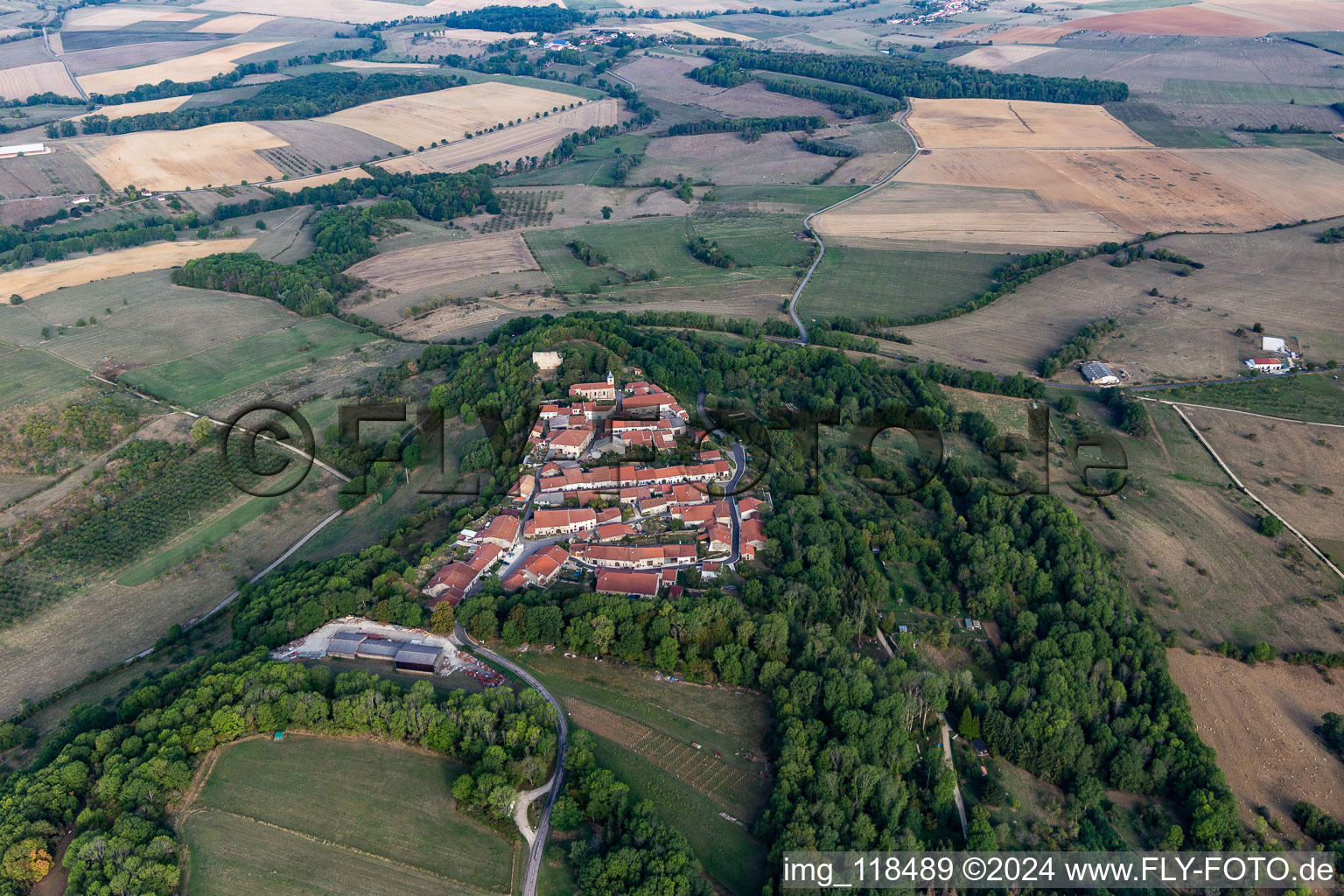 Vue aérienne de Vaudémont dans le département Meurthe et Moselle, France