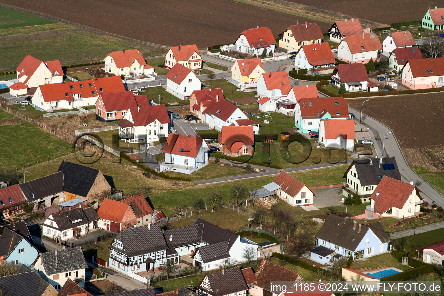 Salmbach dans le département Bas Rhin, France vue d'en haut