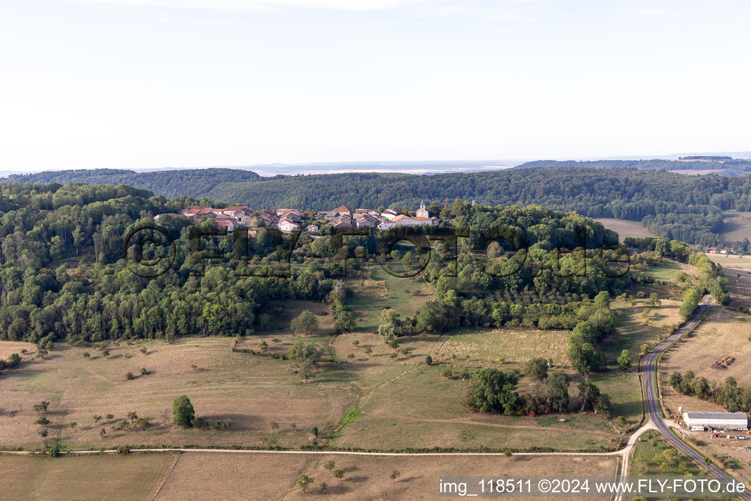 Vue oblique de Vaudémont dans le département Meurthe et Moselle, France