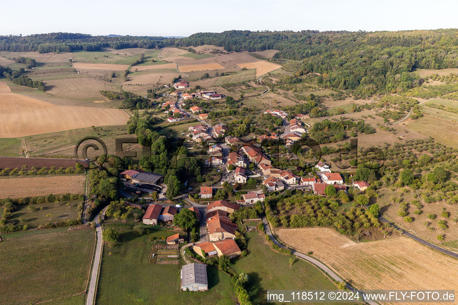 Vue aérienne de Fécocourt dans le département Meurthe et Moselle, France