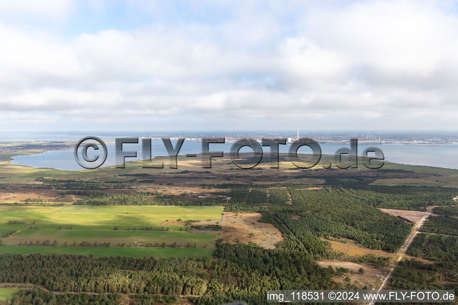 Vue aérienne de Fanø dans le département Syddanmark, Danemark