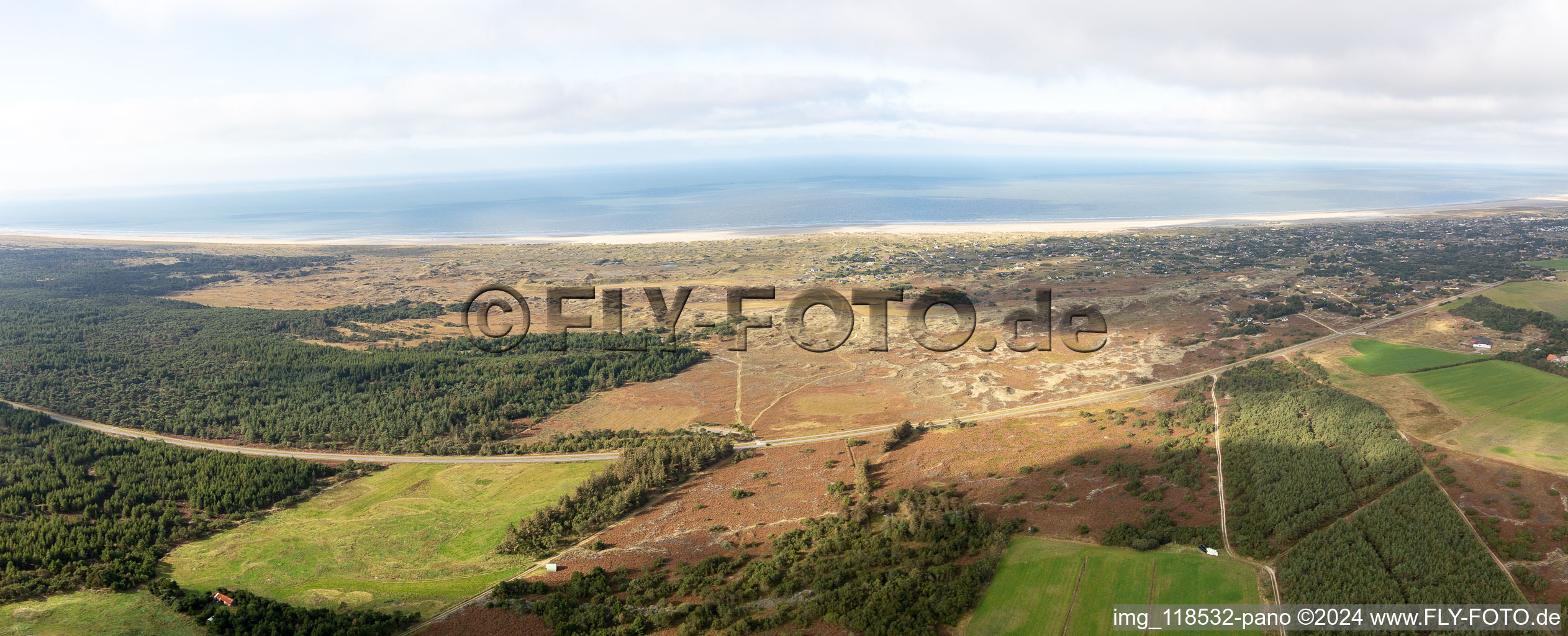 Vue aérienne de Fanø dans le département Syddanmark, Danemark