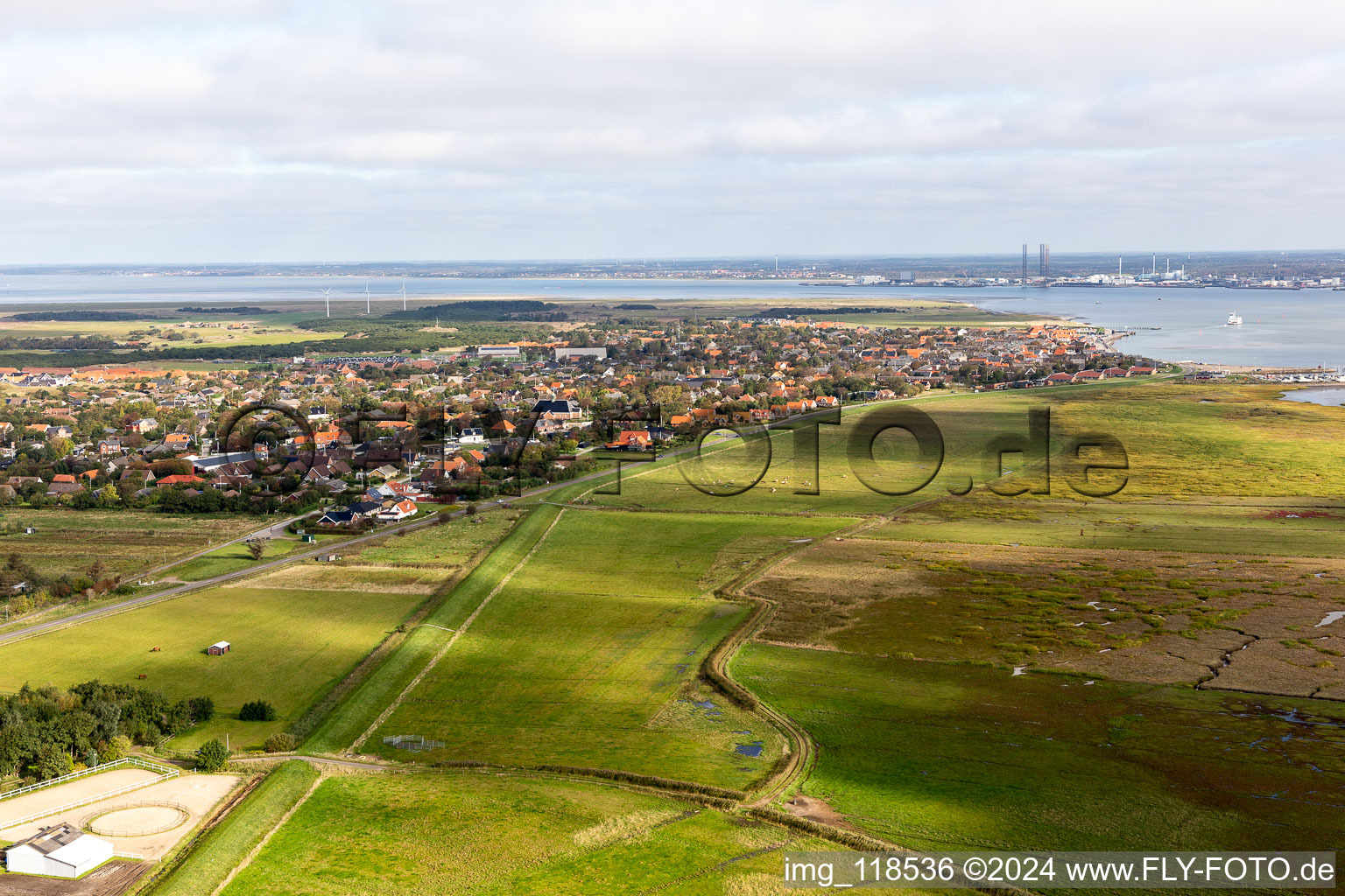 Vue oblique de Fanø dans le département Syddanmark, Danemark