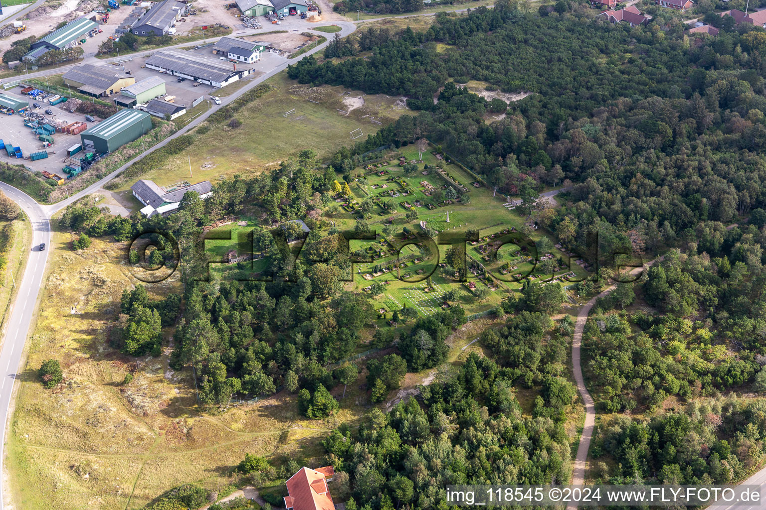 Vue aérienne de Cimetière à Fanø dans le département Syddanmark, Danemark