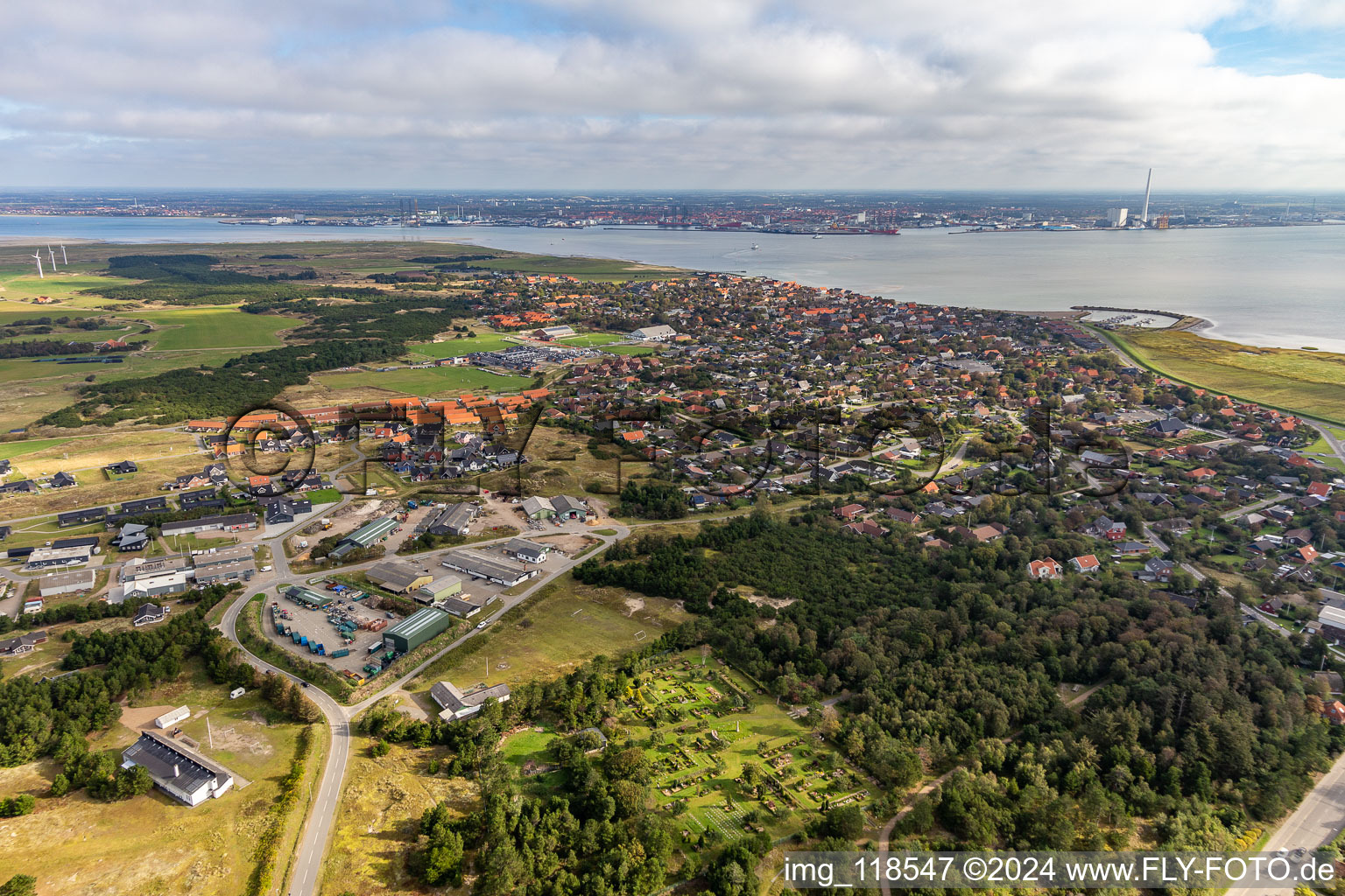 Fanø dans le département Syddanmark, Danemark hors des airs