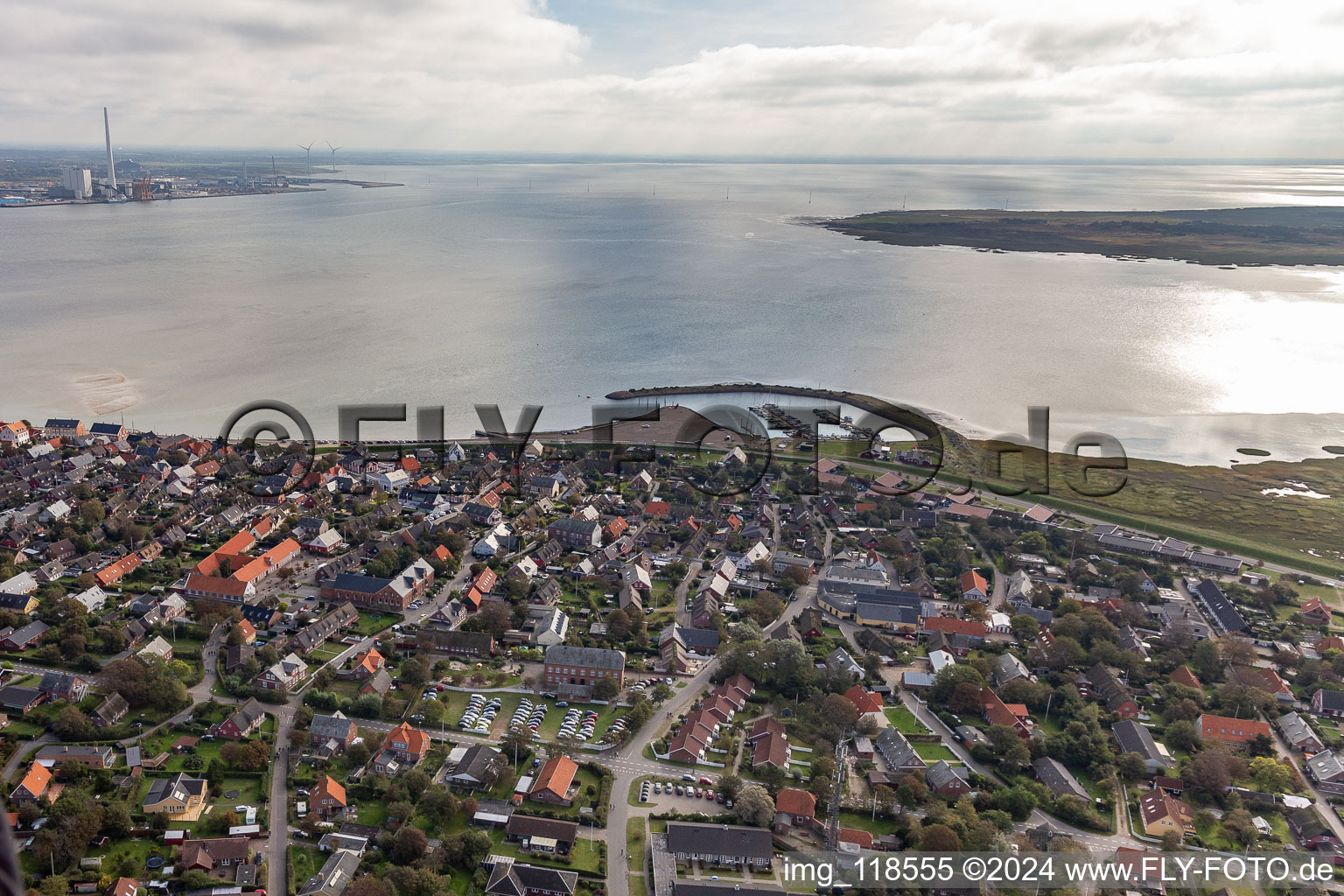 Vue aérienne de Port à le quartier Nordby in Fanø dans le département Syddanmark, Danemark